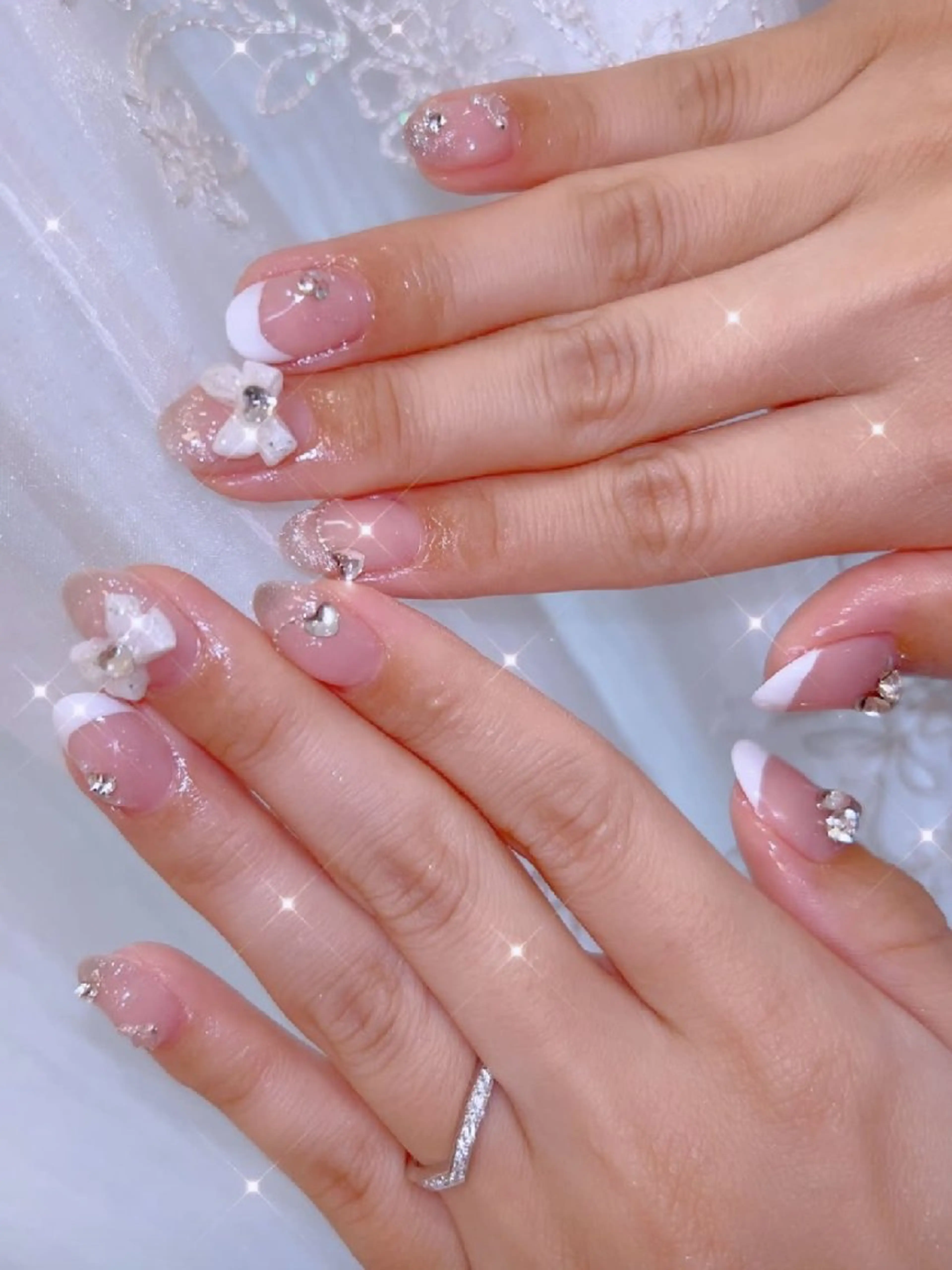 ネイル 長さ出し ジェルネイル 韓国ネイル マグネットネイル ニュアンスネイル ハンドネイル I LOVE ME  NAIL.｡.:*♡のネイルデザイン