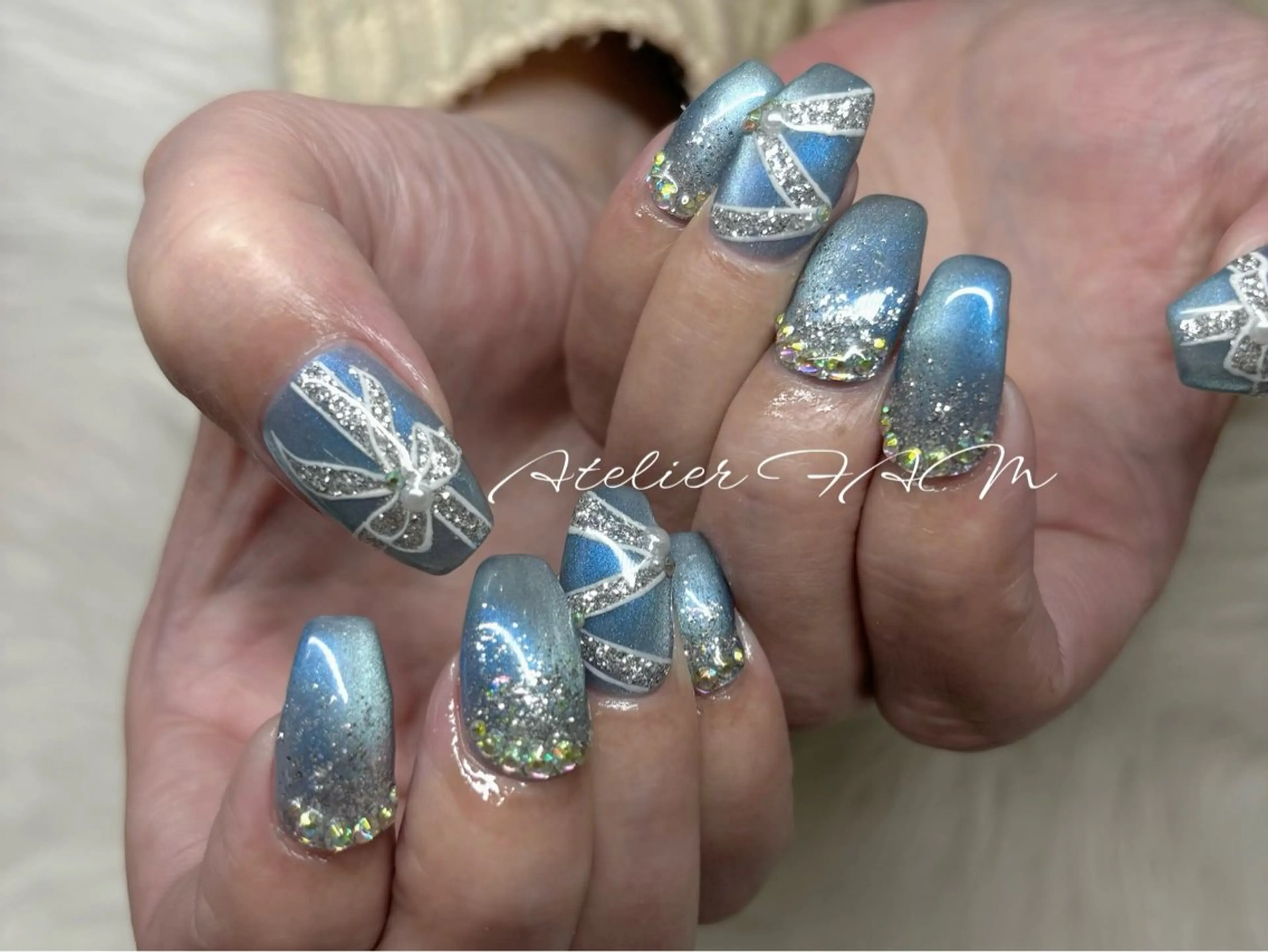 セミロング ハンドネイル nail&eyelashsalon atelier fam上本町店所属・アトリエ FAMのネイルデザイン