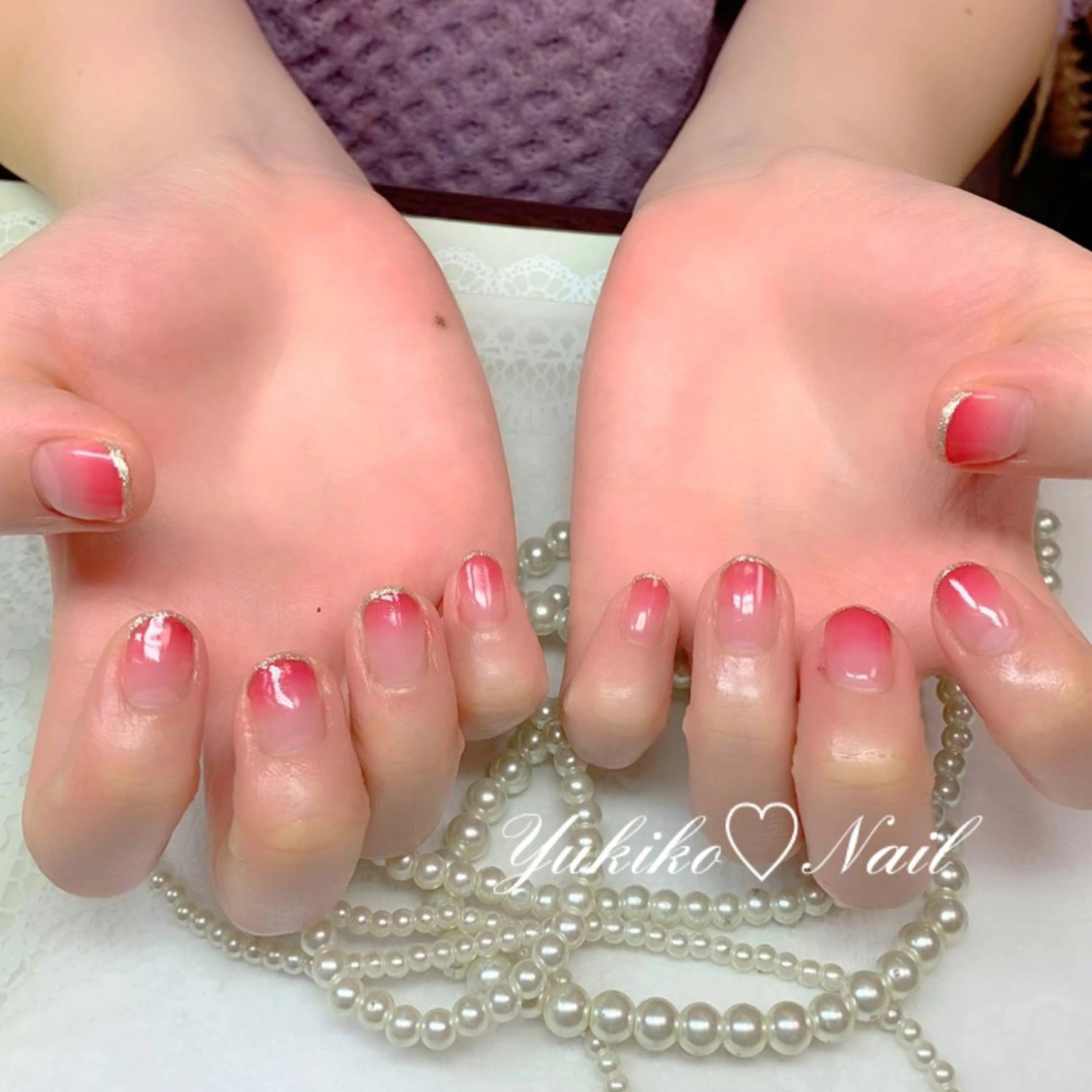 ネイル グラデーション ラメ(グリッター) ユキコ ネイルのネイルデザイン