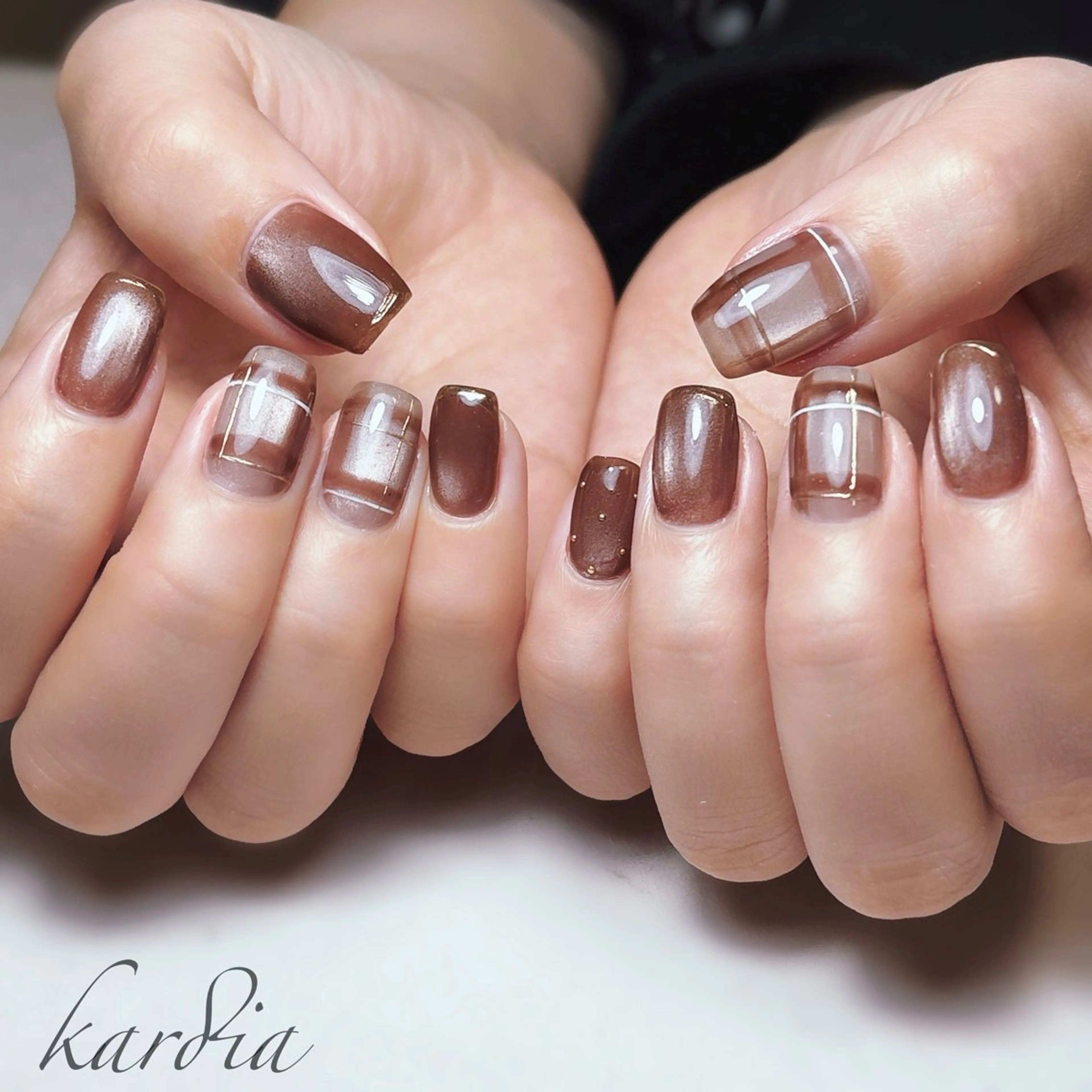 ネイル ハンドネイル καρδιά -ｶﾙﾃﾞｨｱ-のネイルデザイン