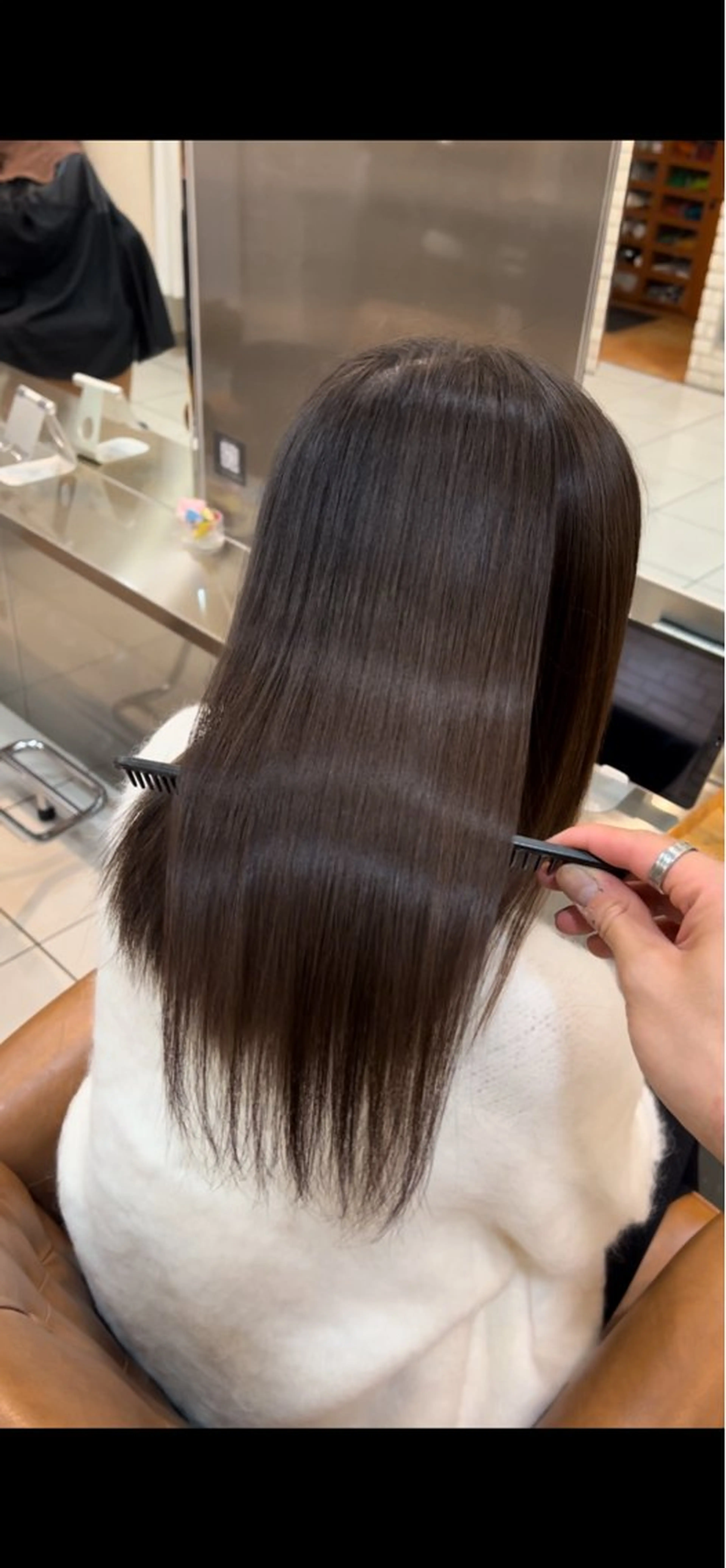 ロング ショートボブ ボブ 髪質改善 縮毛矯正 トリートメント カット トリートメント アンルポン所属・unlepont 江坂[髪質改善]🪽のヘアスタイル