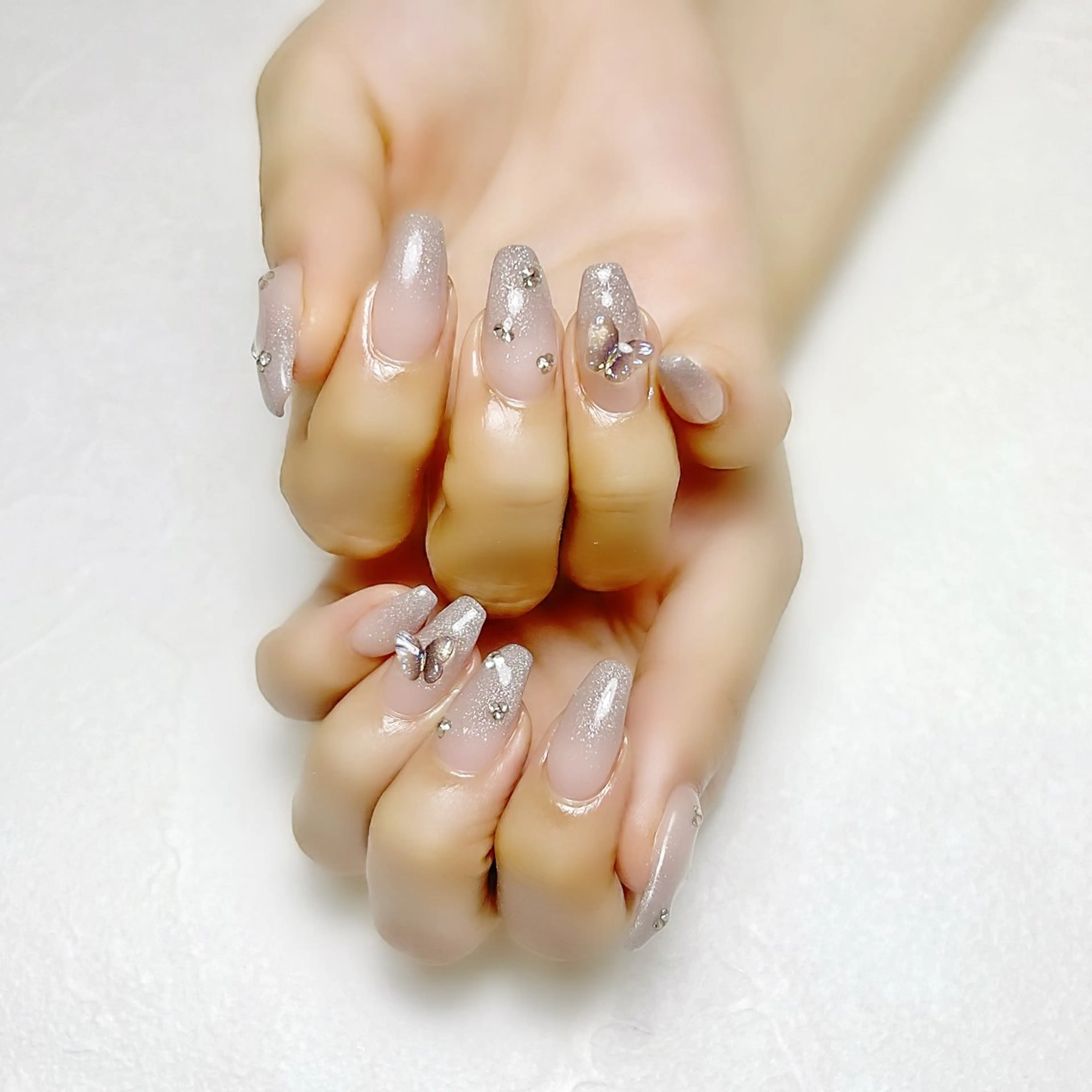ネイル ブラウン グラデーション キラキラネイル rouse nail RISATOのネイルデザイン