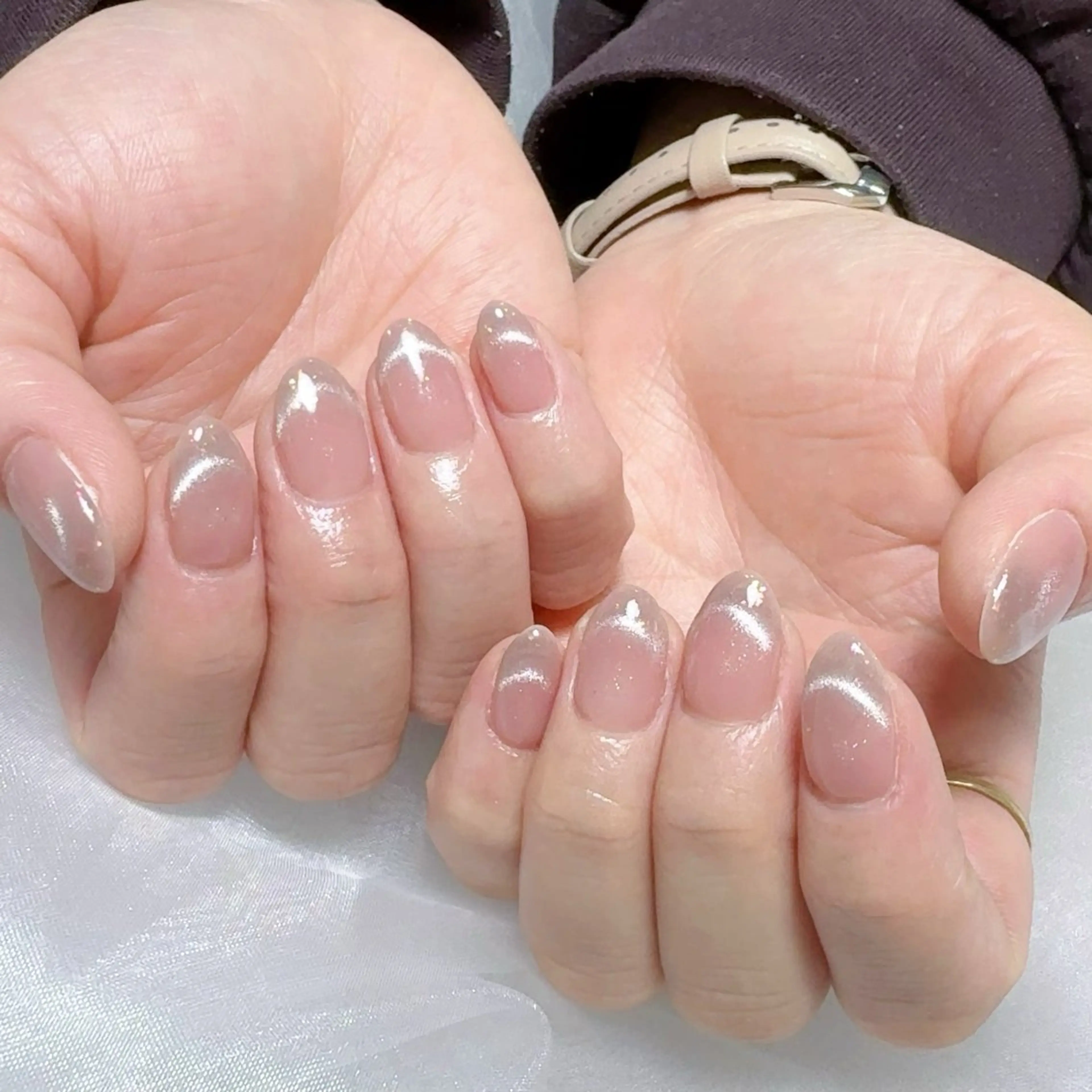 メンズ ネイル メンズ韓国風 アートネイル オーロラネイル ガーリー キラキラネイル ハンドネイル Nail salon 木にいるのネイルデザイン