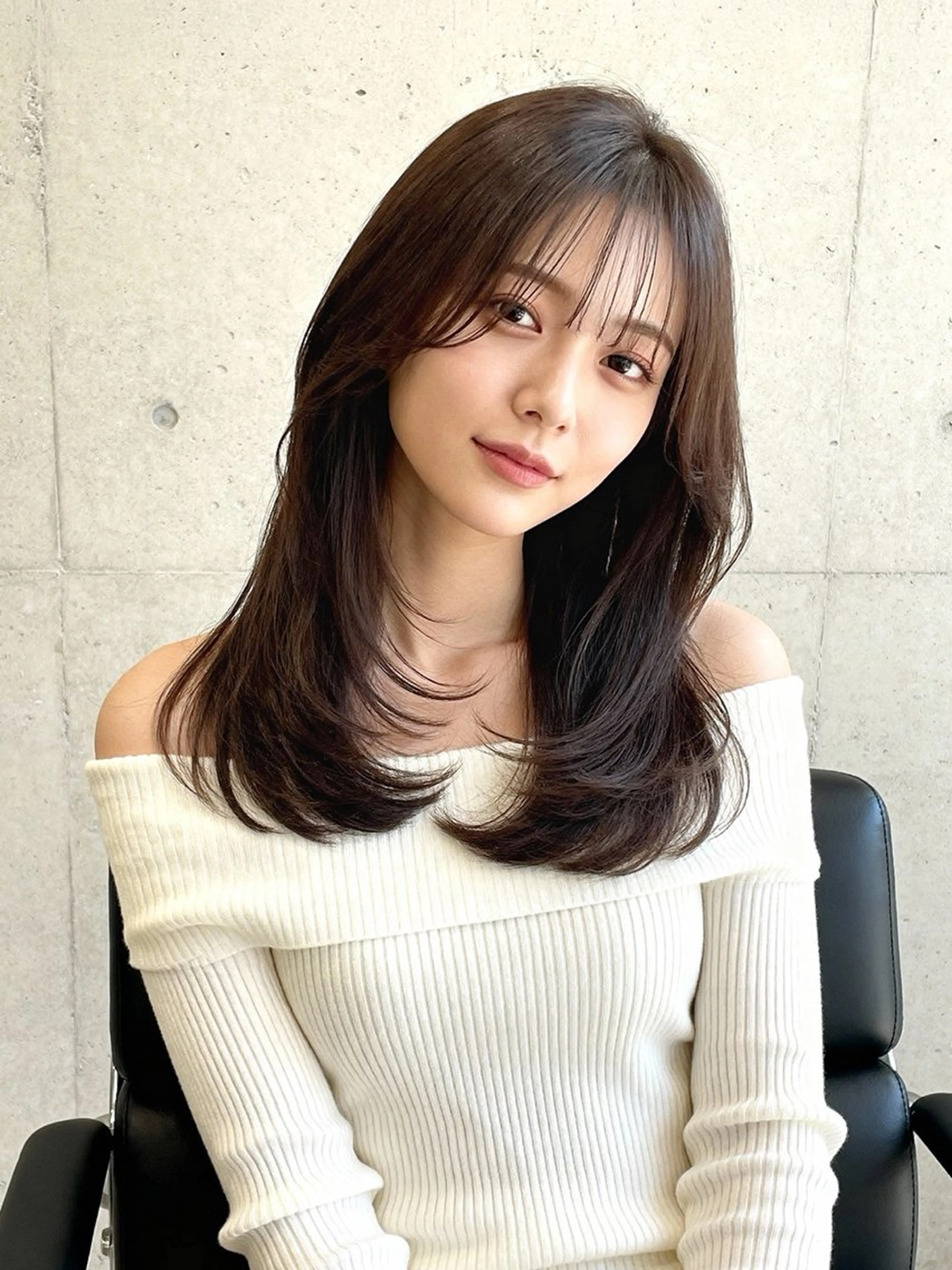 ロング 三宮/レイヤーカット /髪質改善/縮毛矯正のヘアスタイル