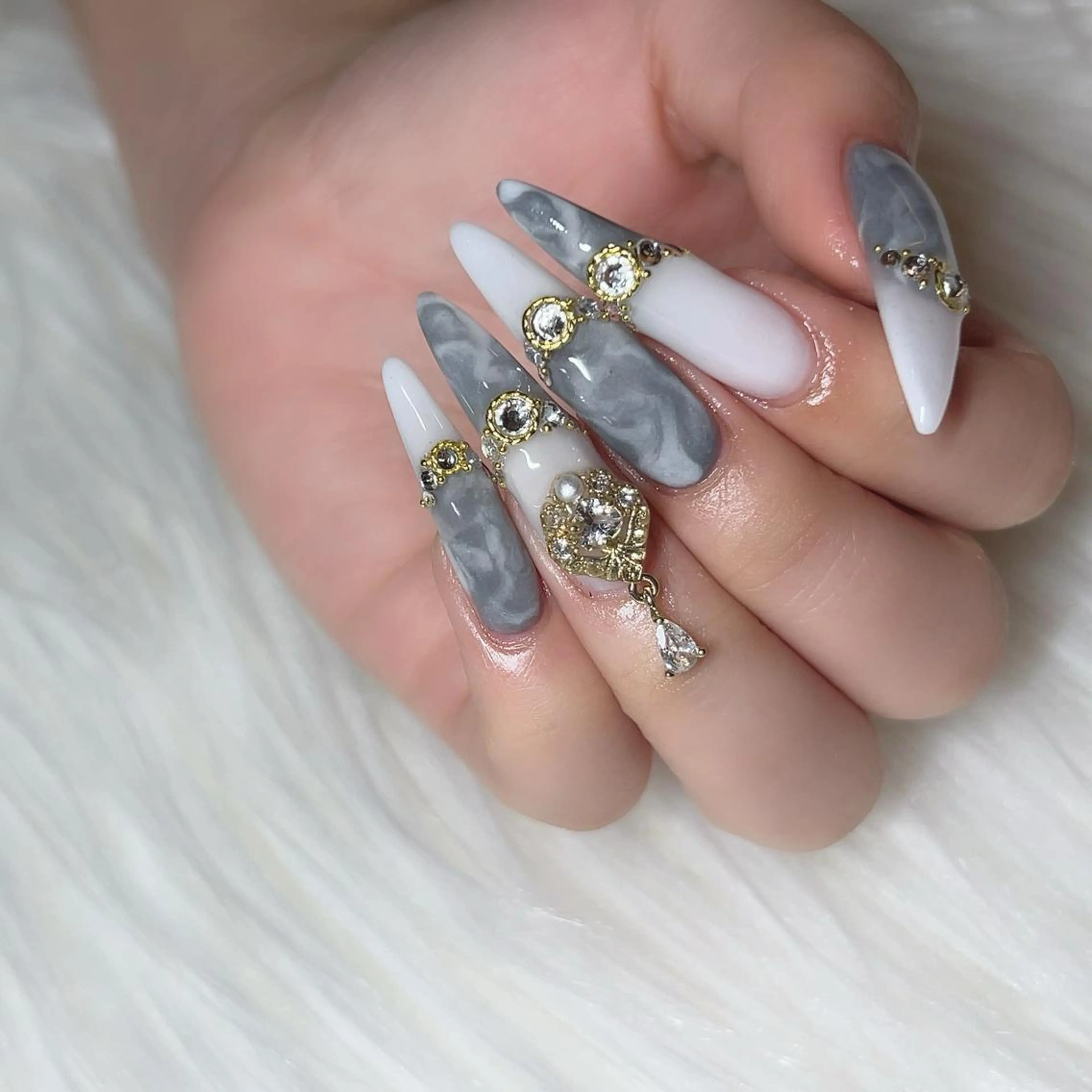 ネイル 大理石ネイル(マーブル) ハンドネイル CRéA　-private nailsalon-所属・CReA nailのネイルデザイン