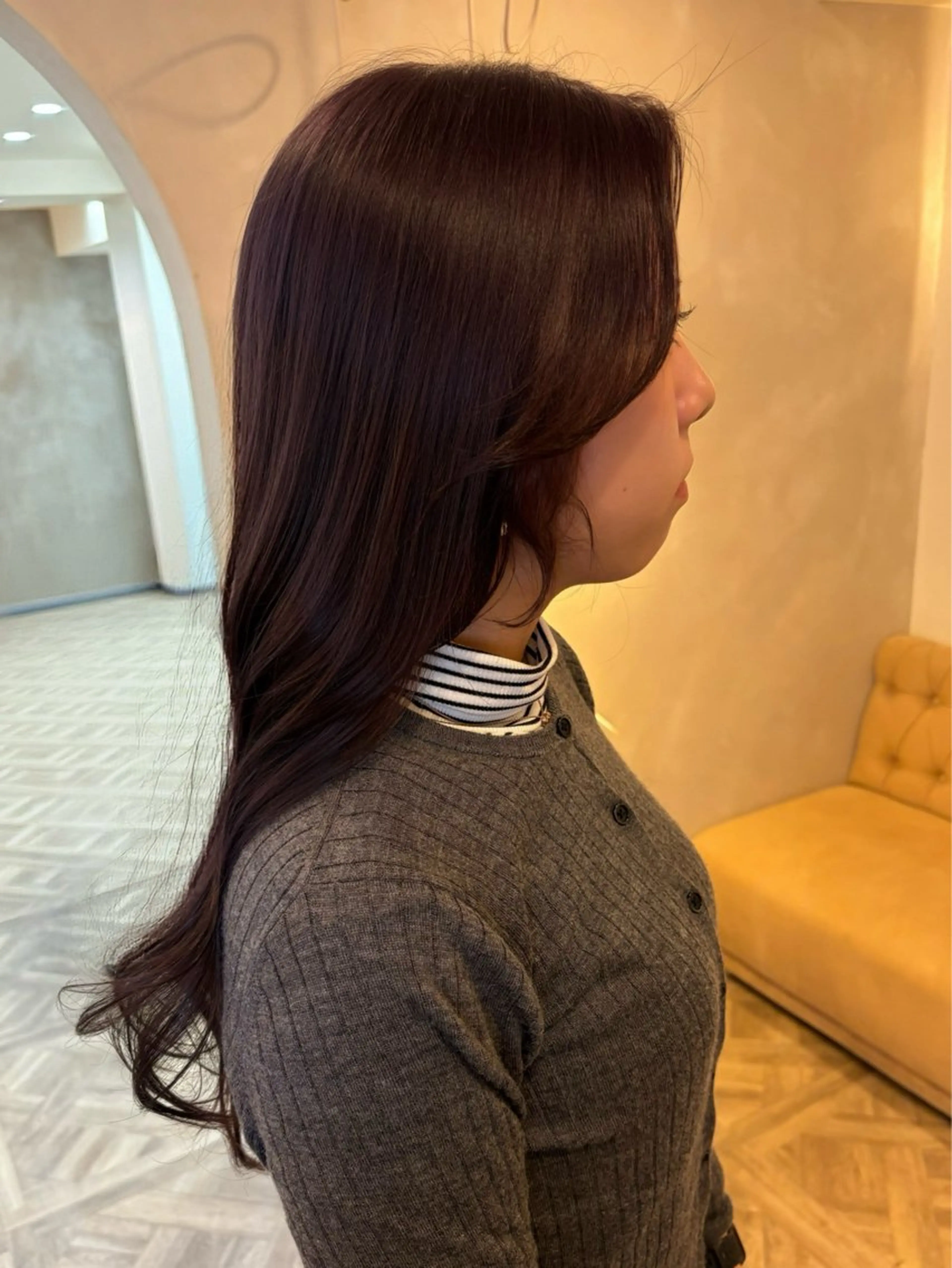 ロング カラー ヘアカラー トリートメント 暖色/ミルクティー/ レイヤー/yuriaのヘアスタイル