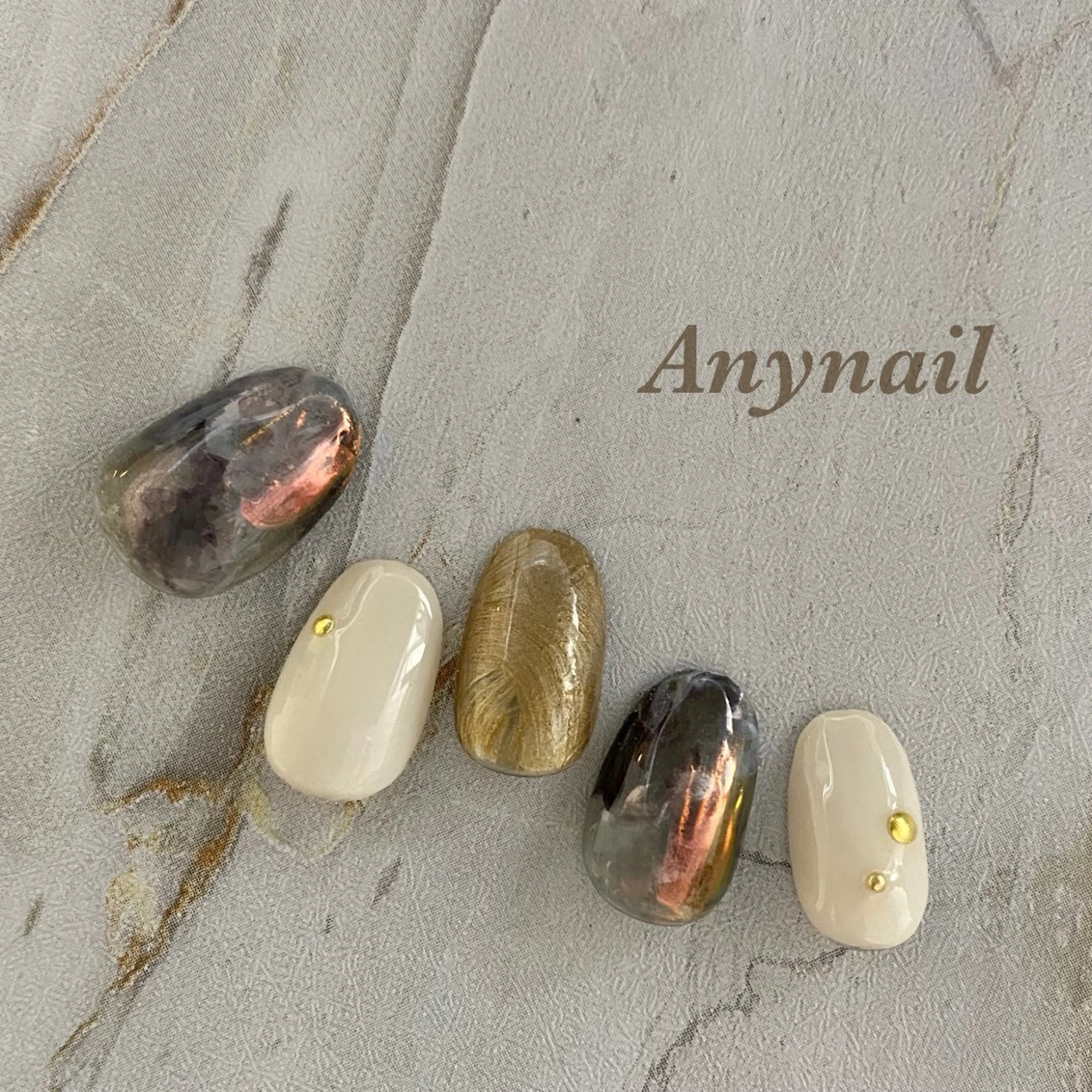 ネイル アートネイル ブルー ニュアンスネイル ハンドネイル 岩澤 恵子のネイルデザイン