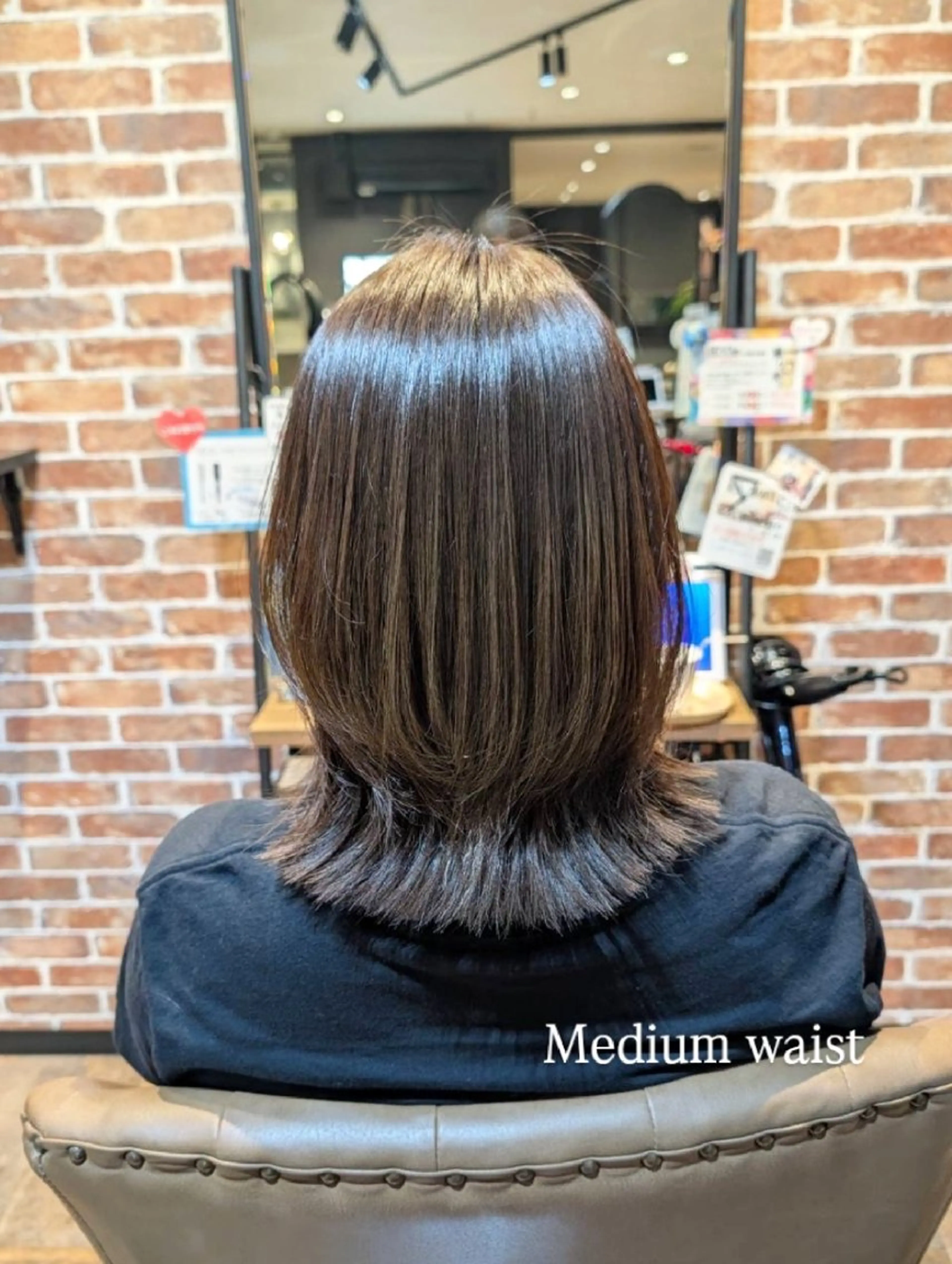 ミディアム くびれヘア レイヤーカット カット ヘアカラー 寺田百花/髪質改善/ カットモデル募集のヘアスタイル