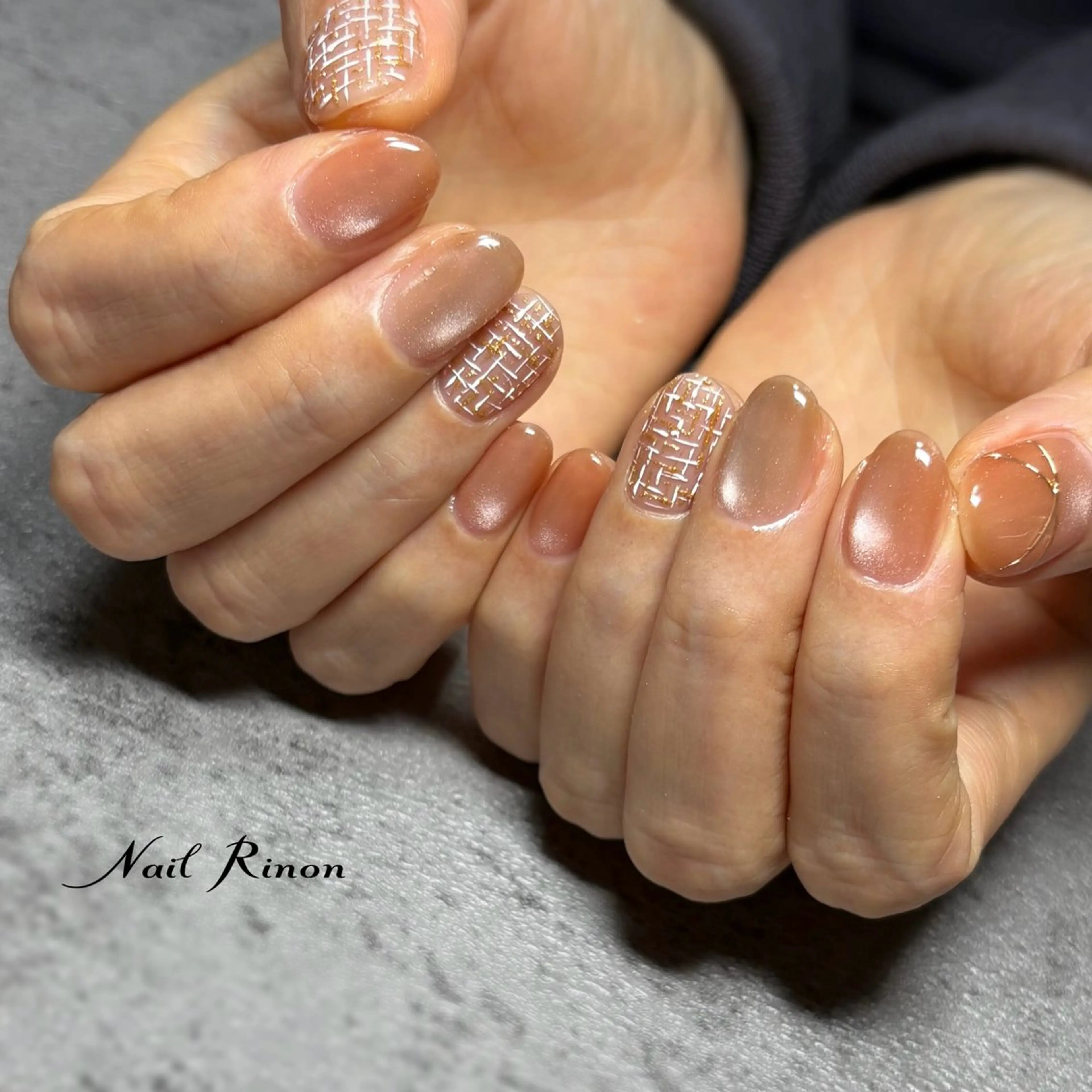 ネイル ツイードネイル ハンドネイル Nail Rinonのネイルデザイン