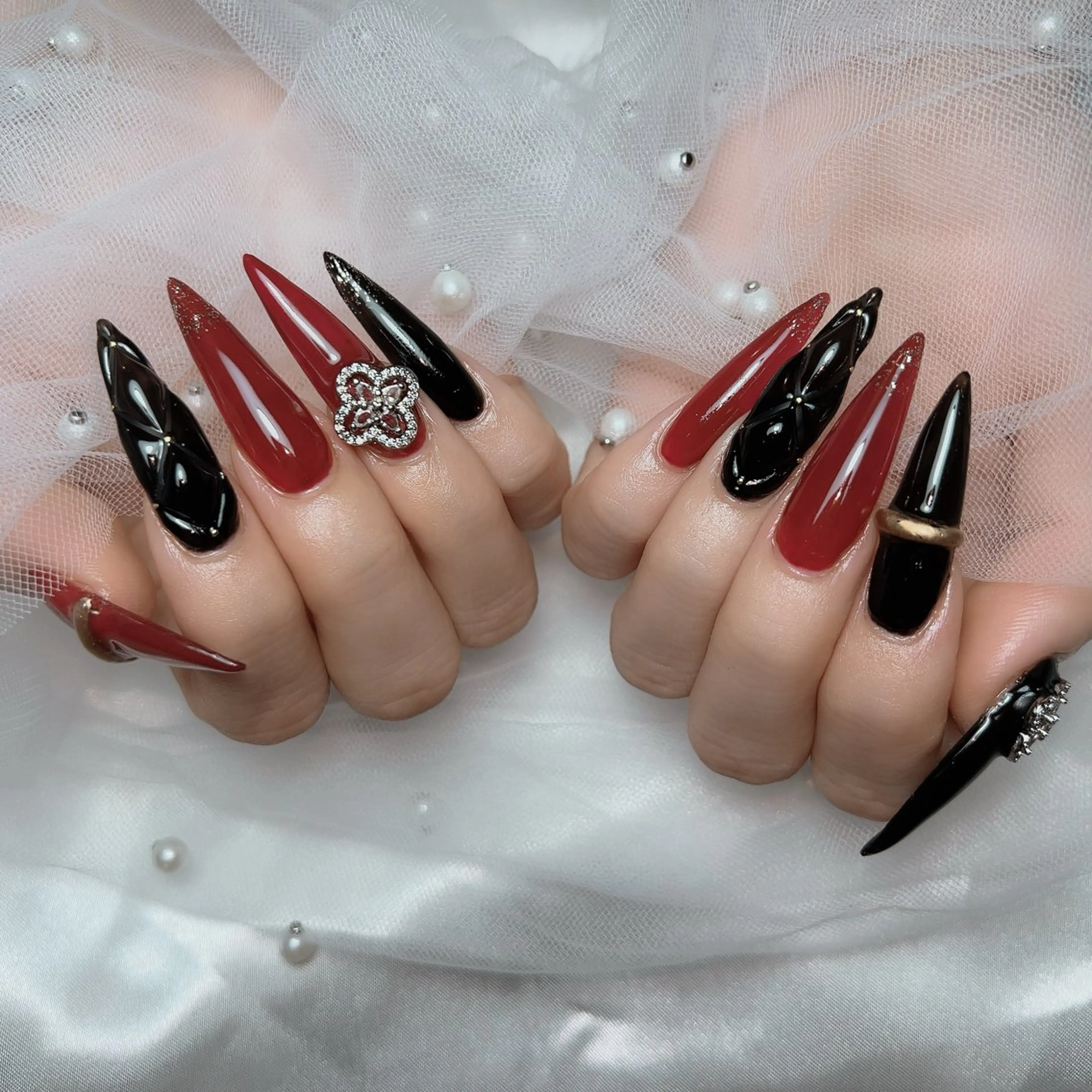 ネイル 長さ出し ロングネイル pnd.nail所属・半田 友加里のネイルデザイン