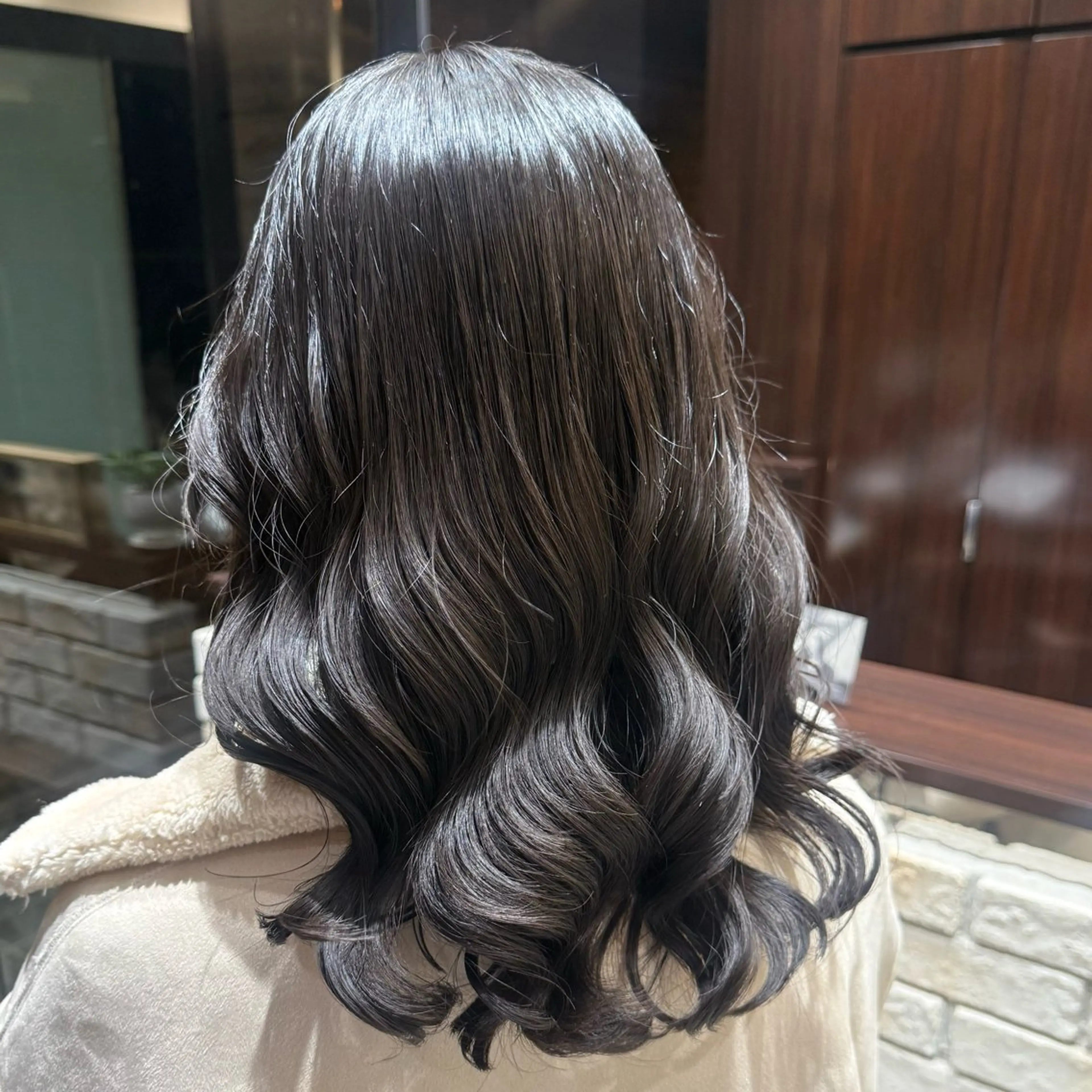 ミディアム パーマ ミディアムパーマ 韓国風ヘア デジタルパーマ パーマ 韓国風/コテ巻き風 パーマ/るい🌿のヘアスタイル