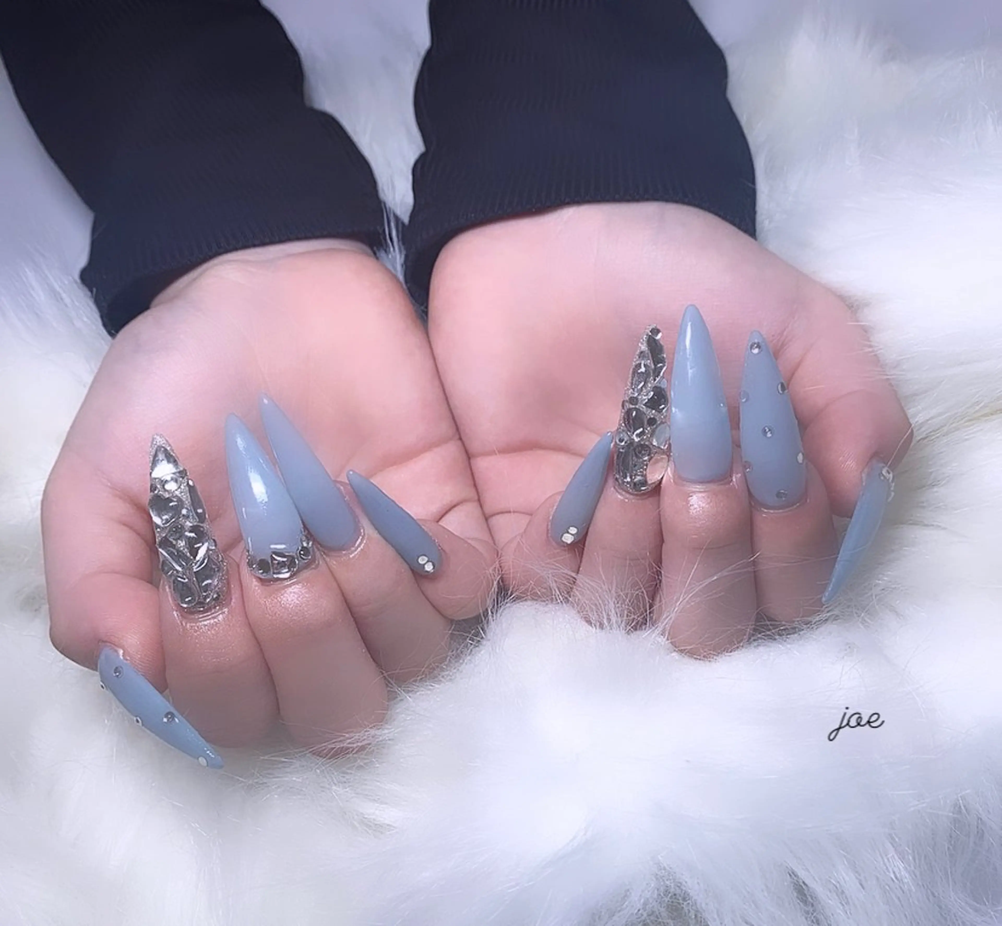 ネイル 長さ出し ロングネイル 石堂 さくらのネイルデザイン