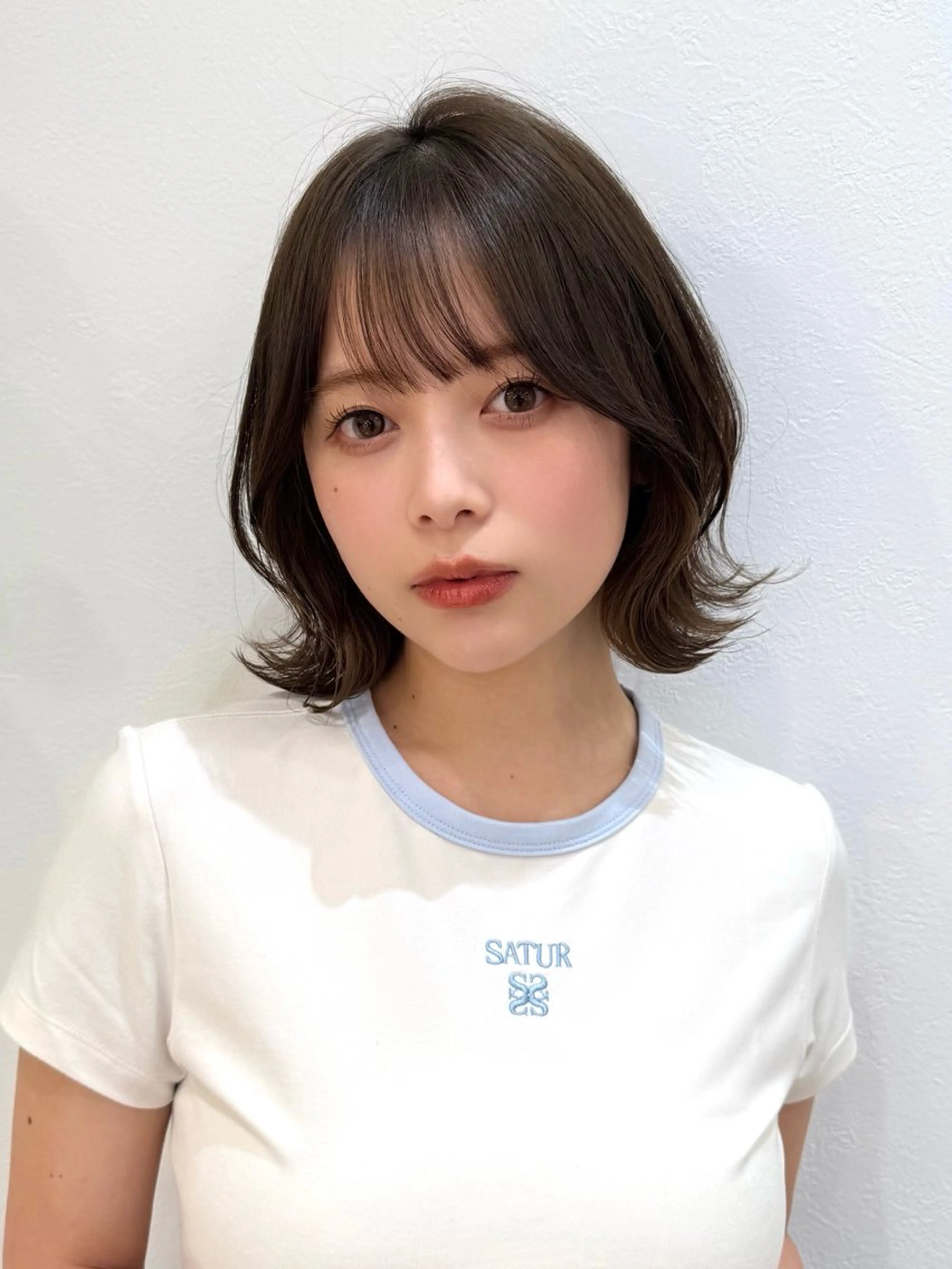 ミディアム カット ヘアカラー トリートメント 新宿/髪質改善/ボブ 韓国レイヤー大重聖斗のヘアスタイル