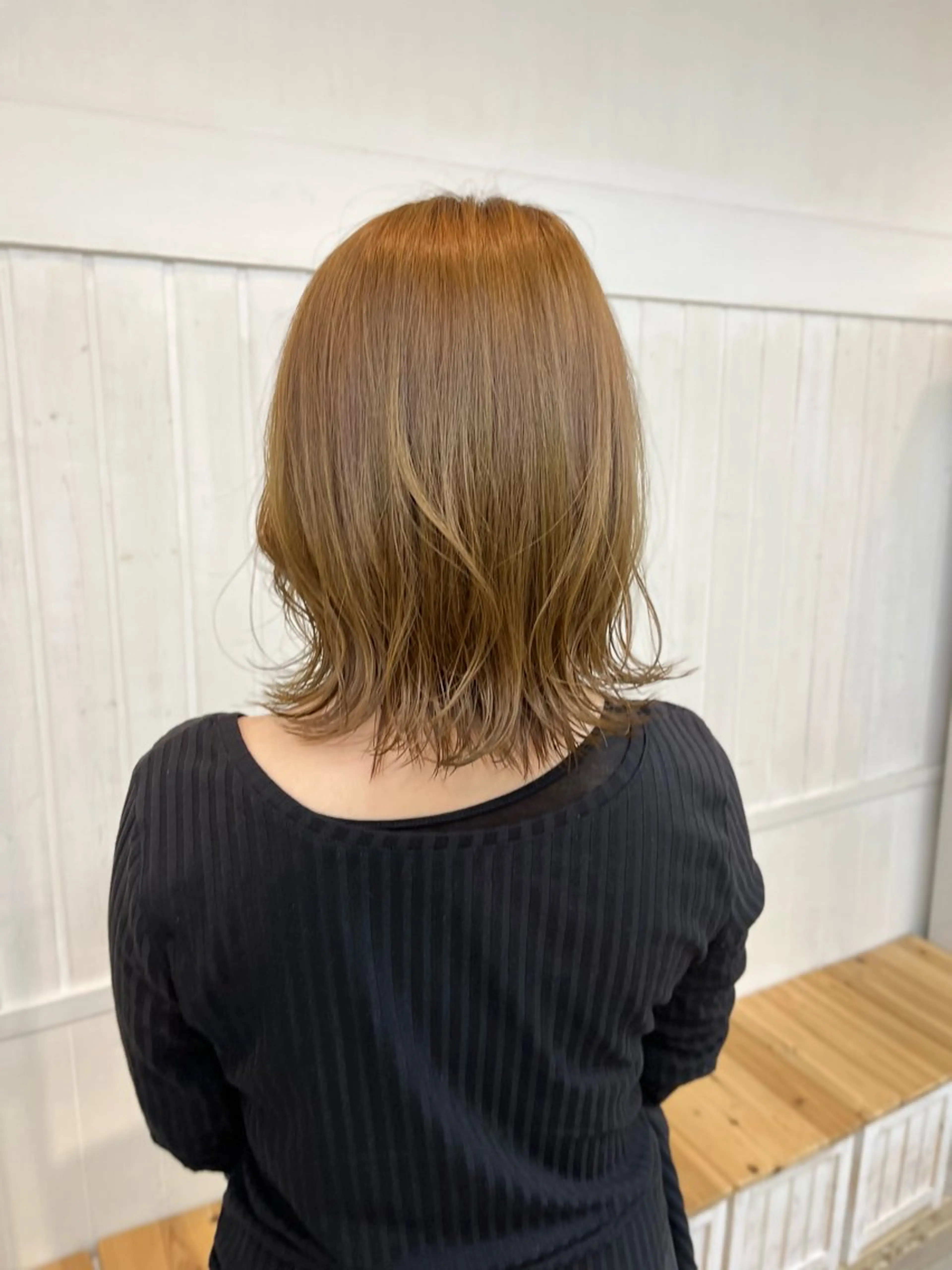 ミディアム カラー パーマ ヘアアレンジ ベージュカラー ブリーチ グレージュ ブリーチなしカラー 髪質改善 カット トリートメント ヘッドスパ ヘアセット ®️レイヤー/透明感 カラー/星野六三四のヘアスタイル