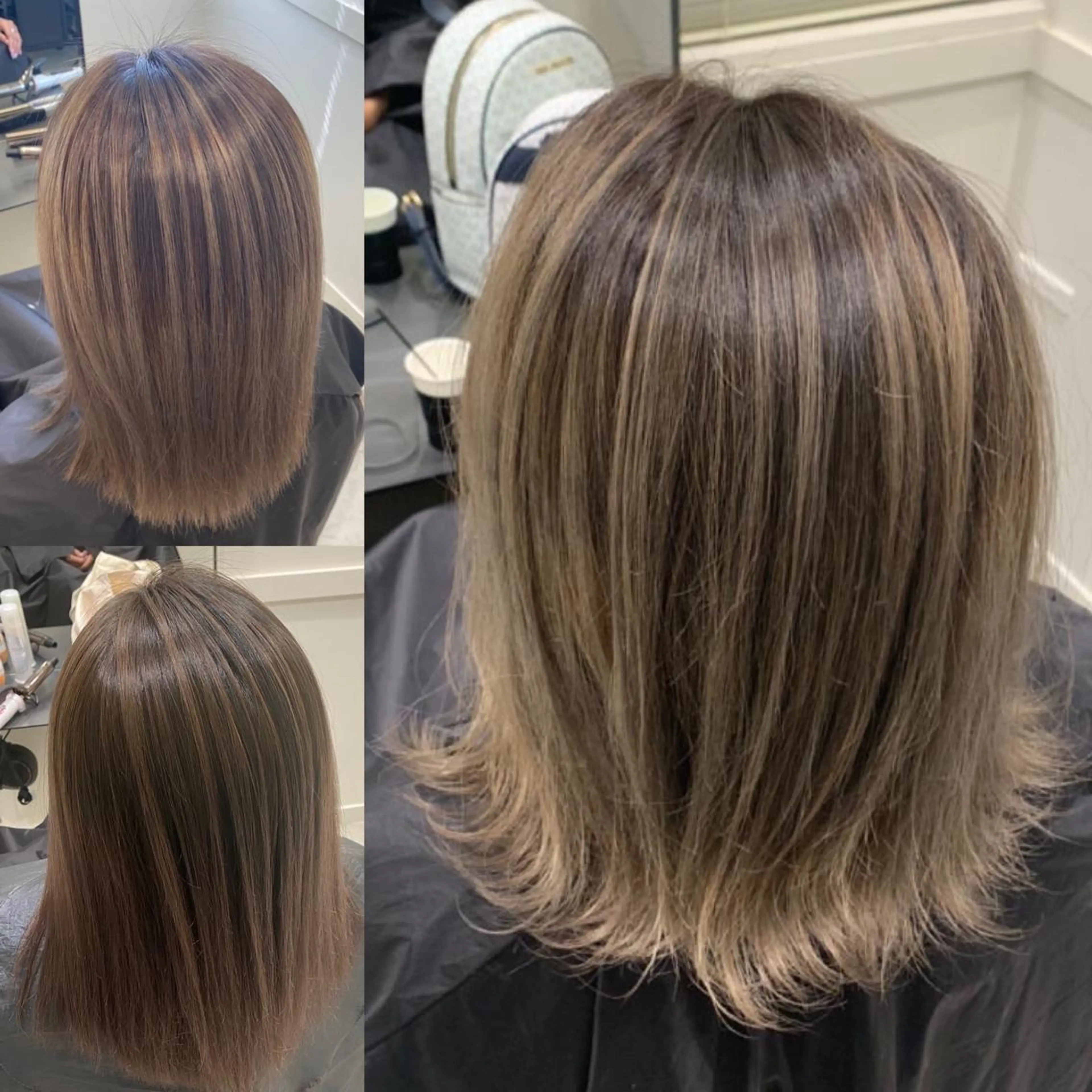 ミディアム ハイライト レイヤーカット ヘアカラー トリートメント ヘアセット 🦄カラー比率90% 🦄TAKAYAのヘアスタイル