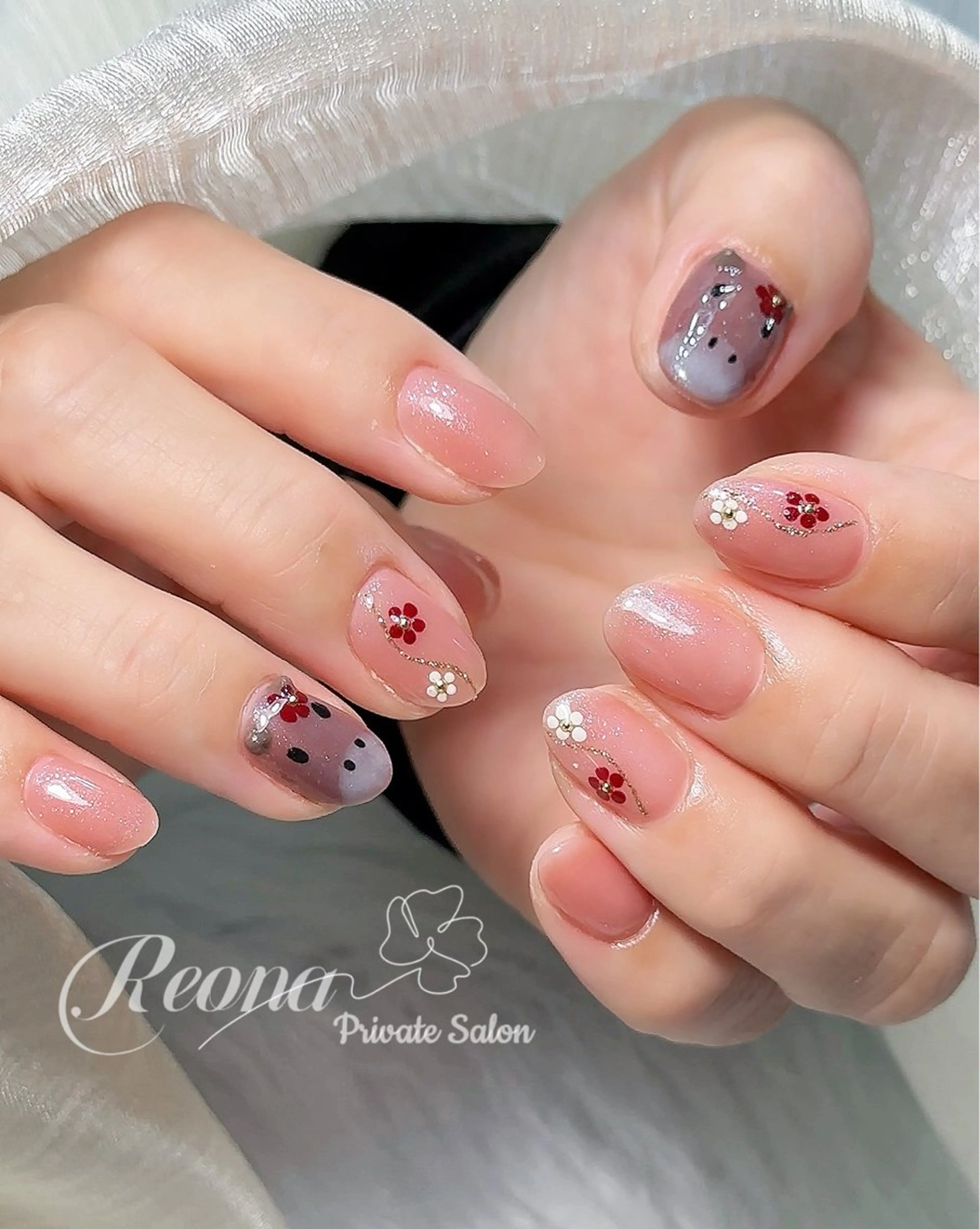 ネイル ジェルネイル ハート マグネットネイル ミラーネイル パラジェル Reona nail所属・Reona Nailのネイルデザイン