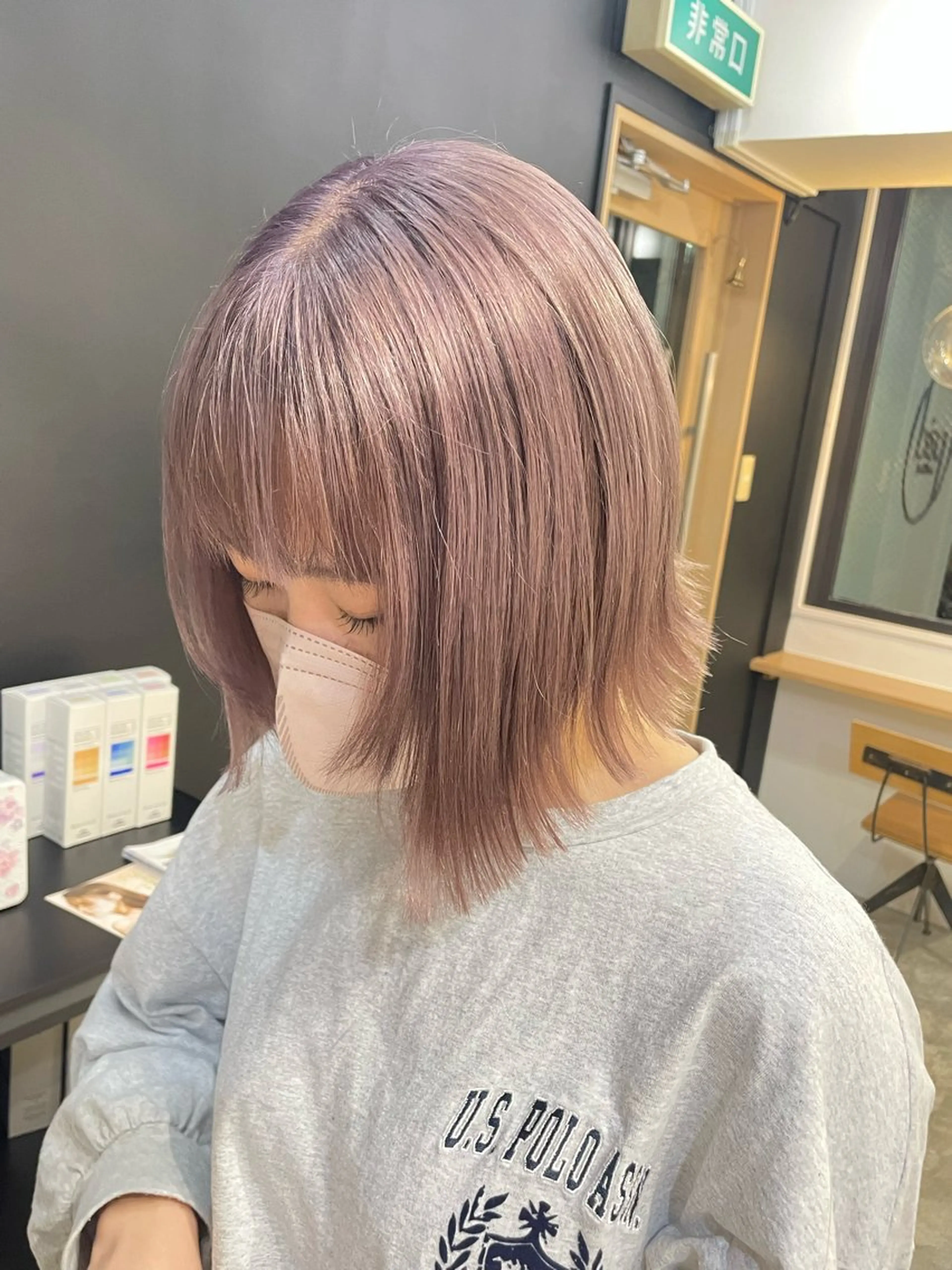 ショート カラー 切りっぱなしボブ グレージュ ラベンダーカラー ラベンダーグレージュ ラベンダーグレー ヘアカラー トリートメント faith hair bisq所属・平澤 萌香のその他イメージ