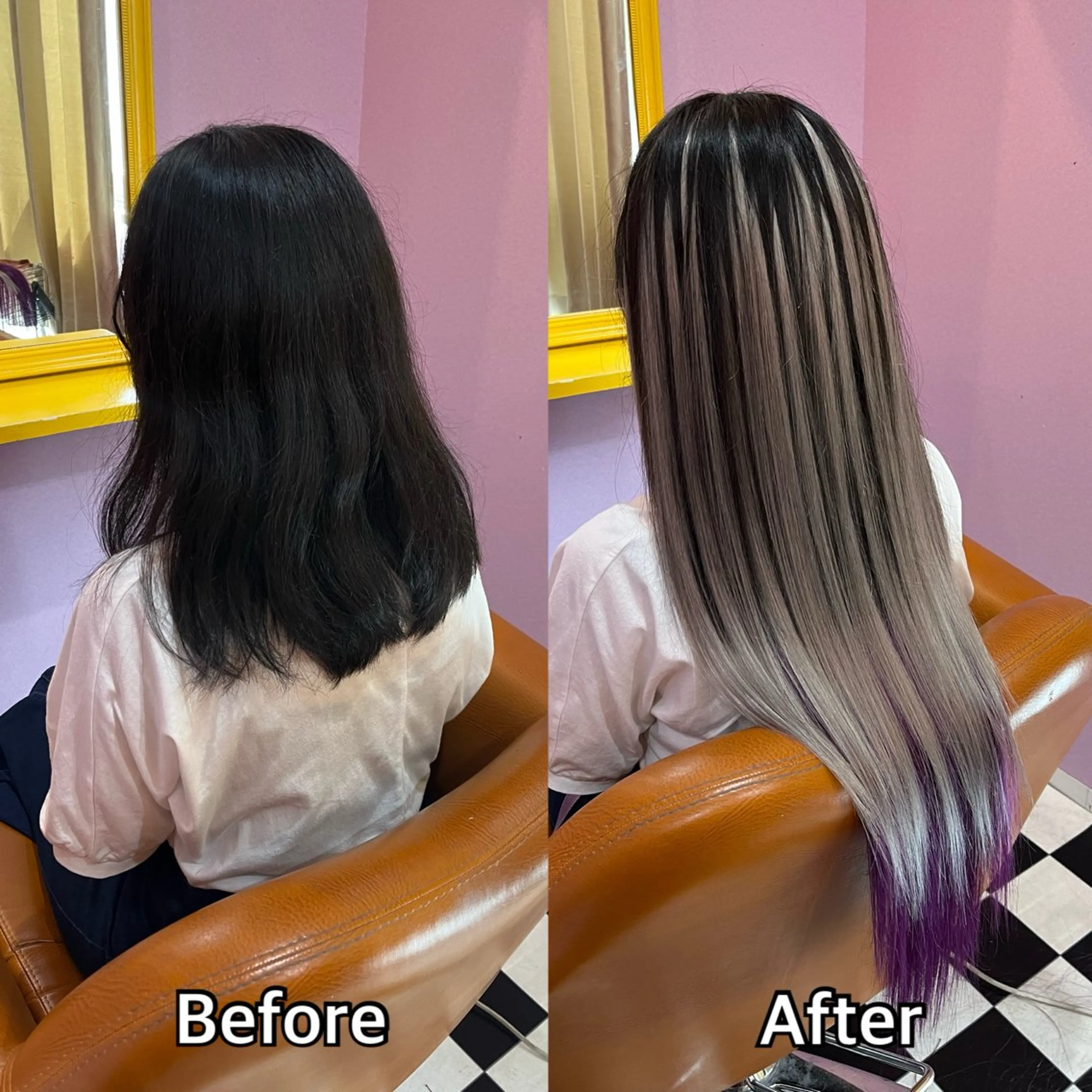 ロング エクステ シール＋ちび編み込み エクステ梅田🐨のヘアスタイル