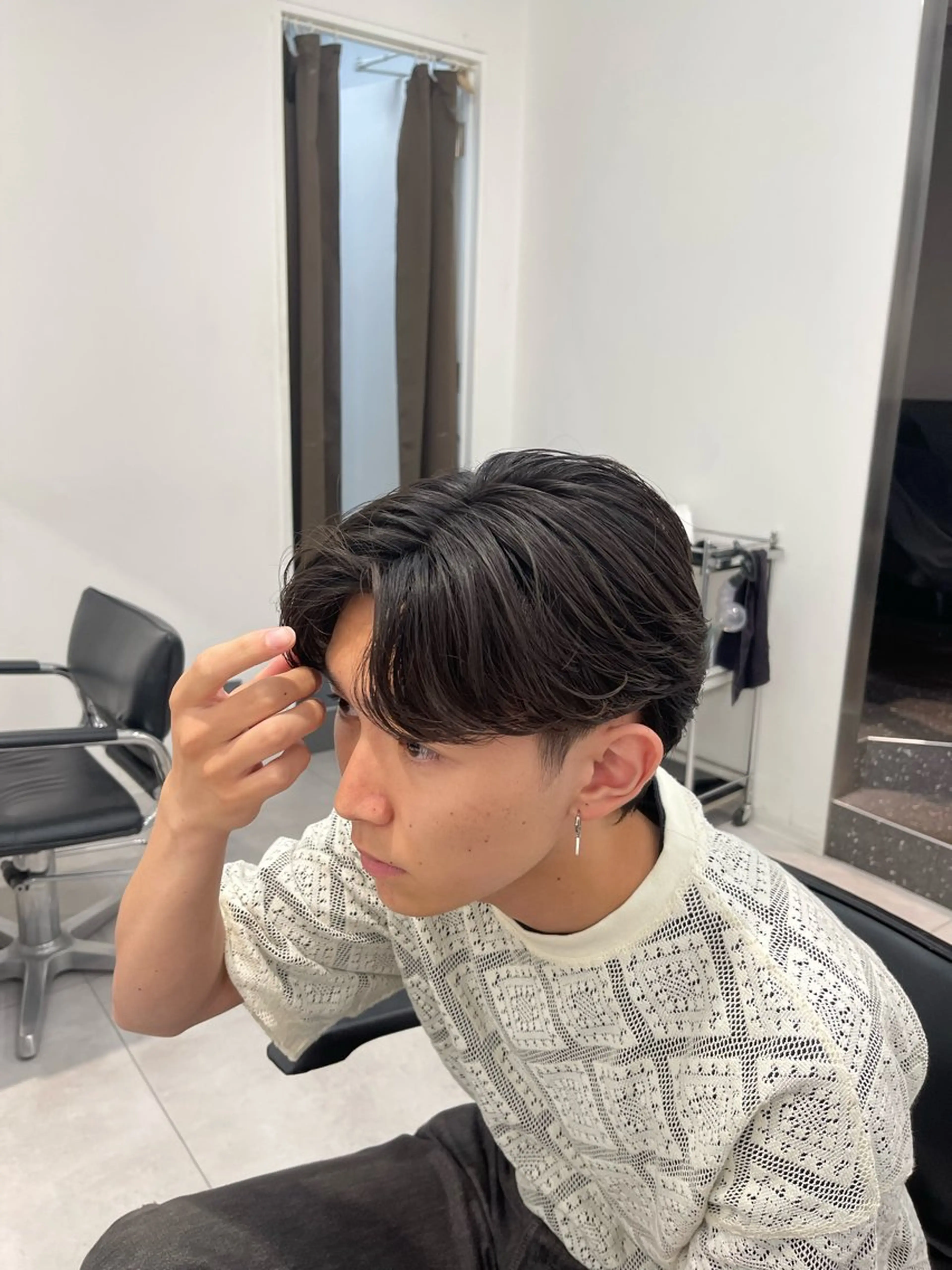 ショート パーマ メンズ フェザーパーマ メンズパーマ メンズ特化/パーマ 短髪パーマ/来星のヘアスタイル