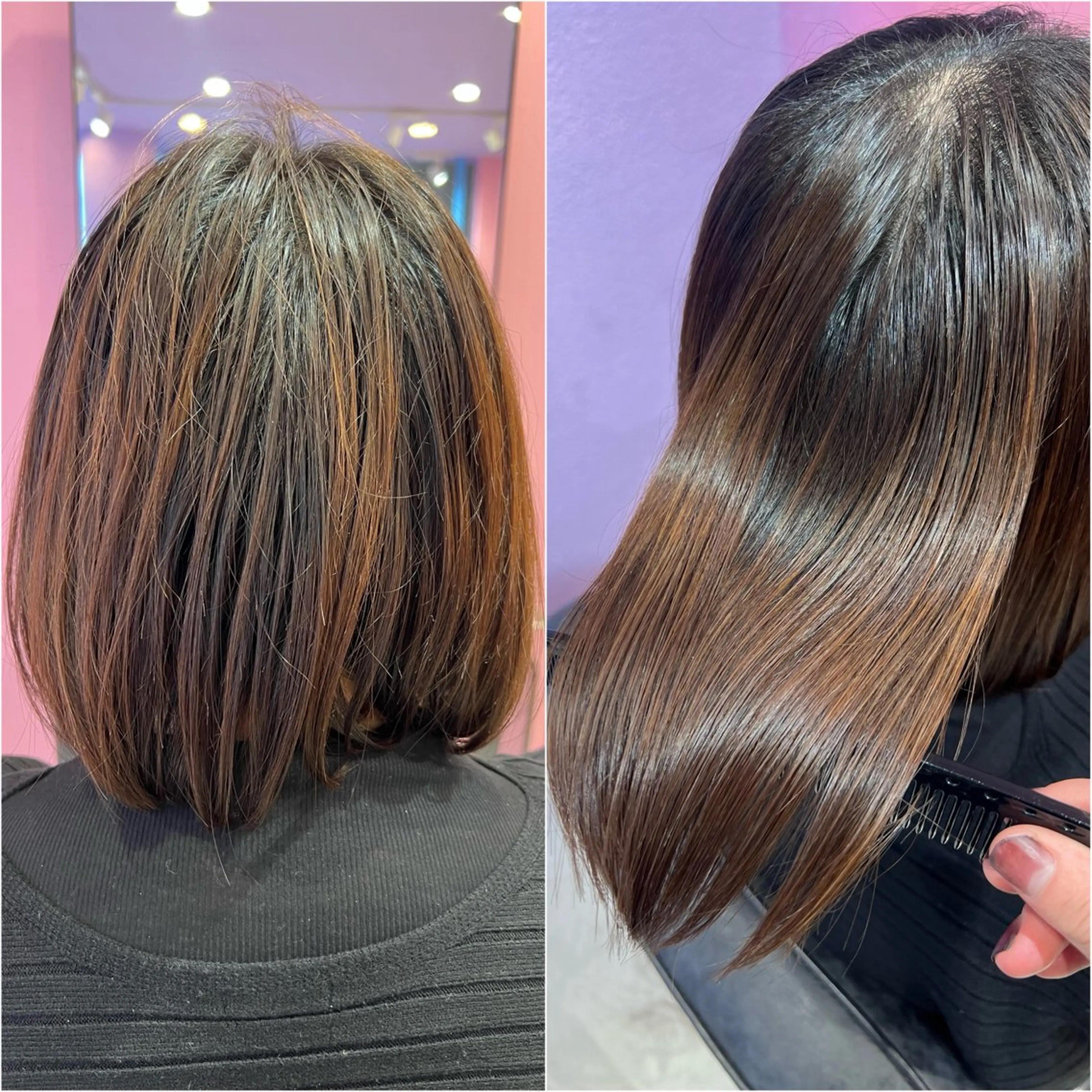 ミディアム カット ヘアカラー トリートメント 紙屋町ショート /ボブ　パーマ河内蓮のヘアスタイル