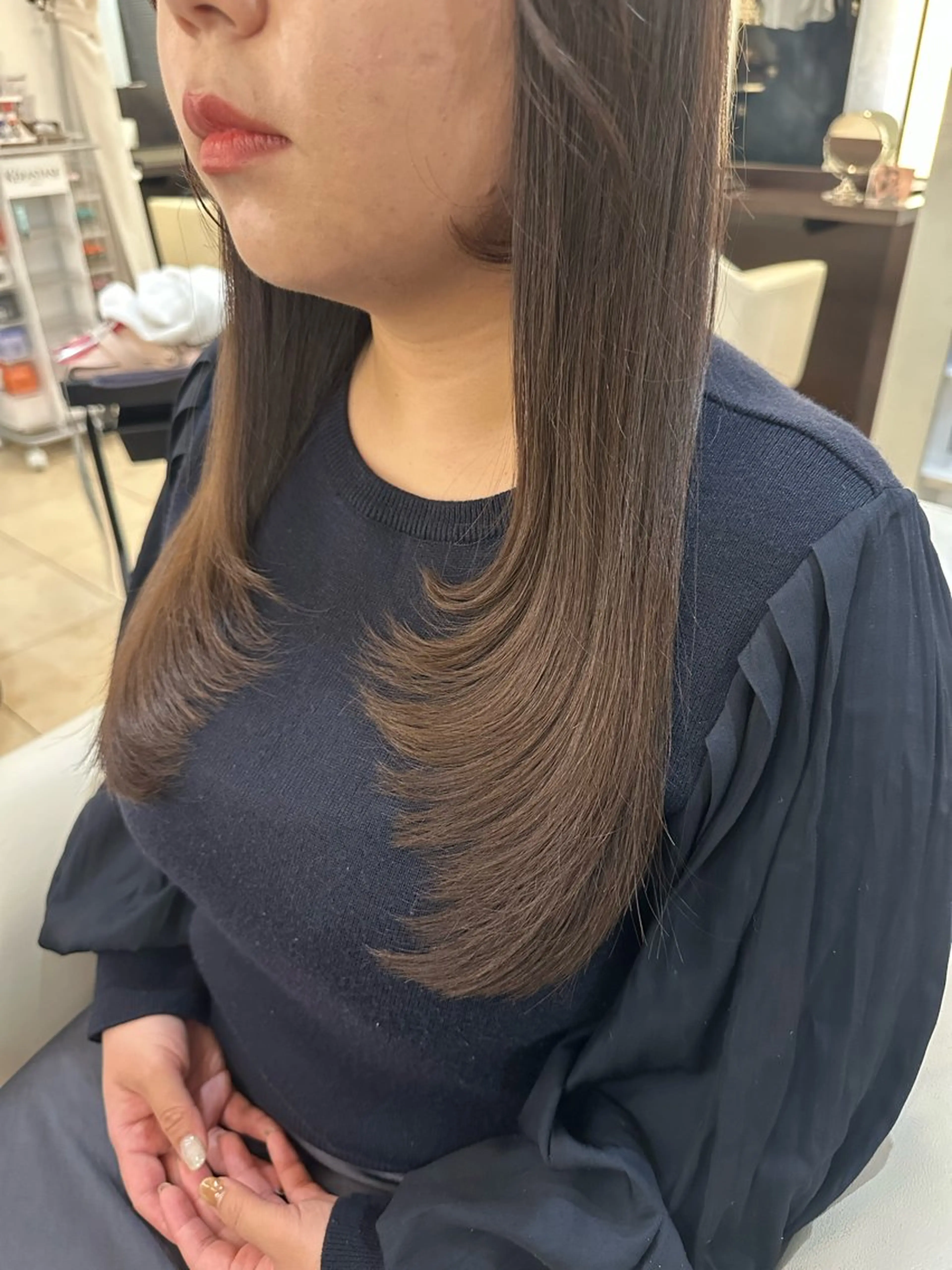 ロング 顔まわりレイヤー レイヤーカット LEWIN ginza所属・🫧パーマモデル /mikuのヘアスタイル