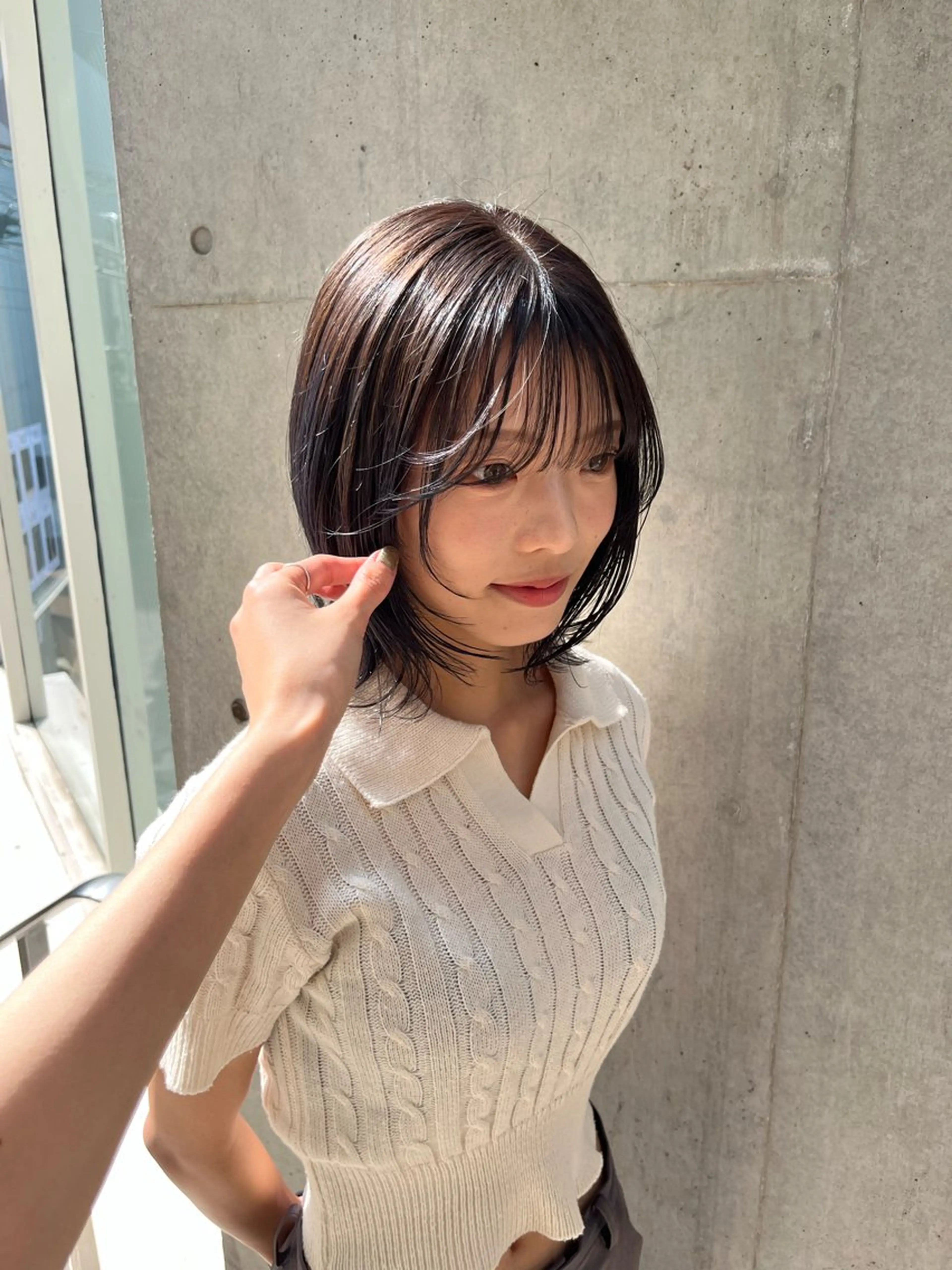 ミディアム カラー ヘアカラー トリートメント ボブ&透明感カラー ♡TOMOEのヘアスタイル