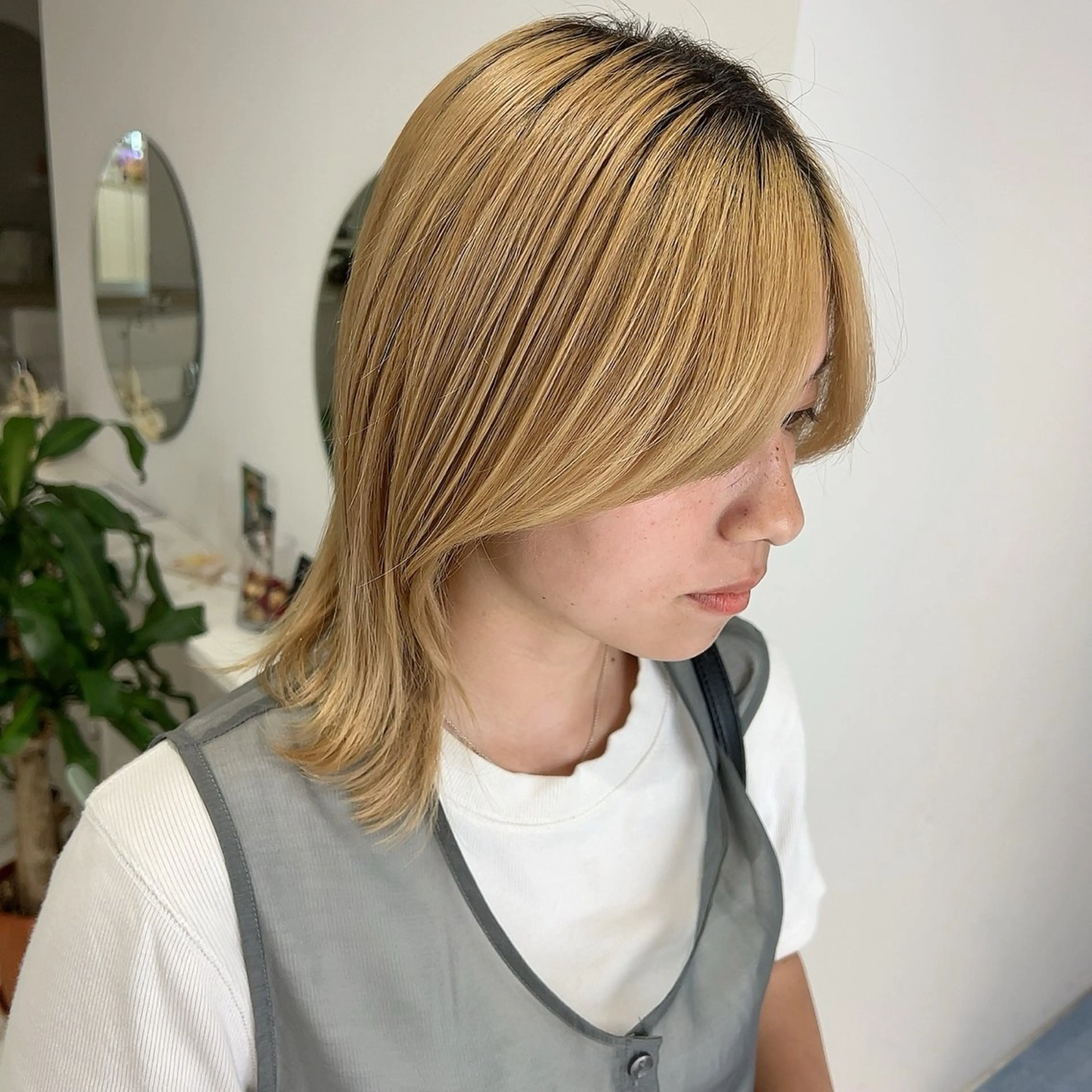 ミディアム 外ハネヘア yae所属・相川 玲央奈のヘアスタイル