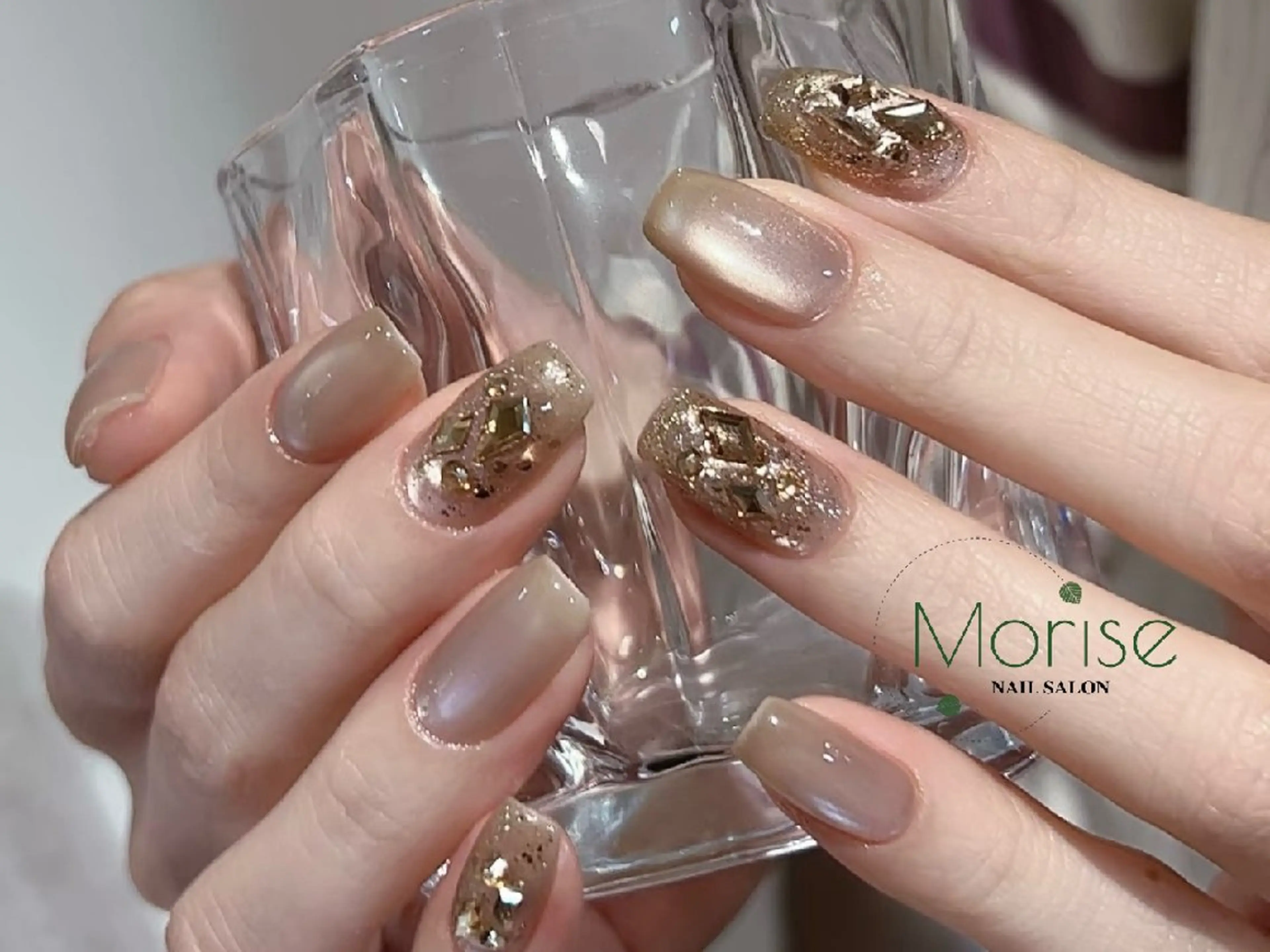 ネイル フットネイル フレンチネイル ジェルネイル ガラスフレンチ 韓国ネイル ハンドネイル ハンドケア MoriseNail 原宿店のネイルデザイン