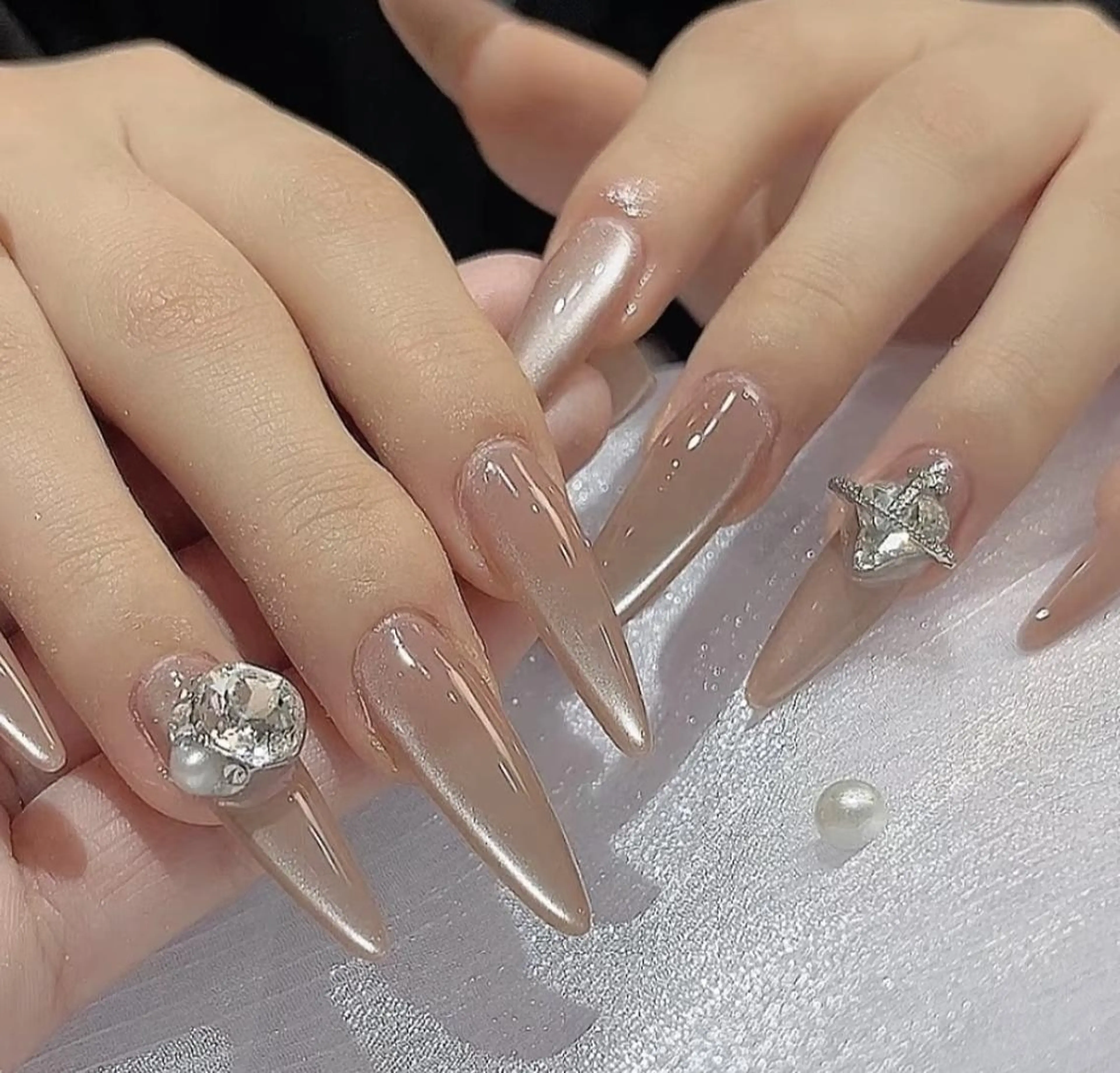 ネイル 長いだし/スカルプ/ パラシェルN.oneのネイルデザイン