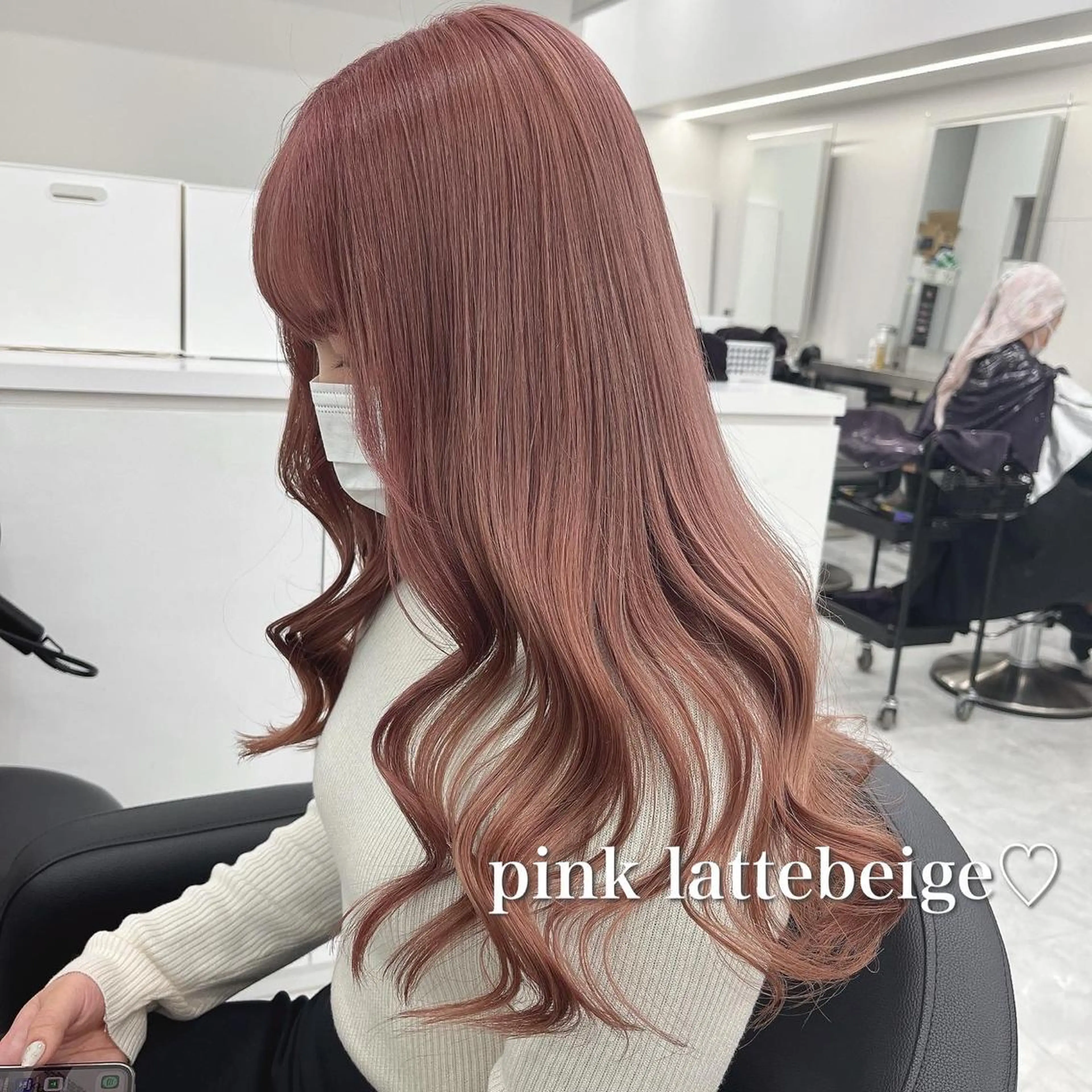 ロング ヘアカラー トリートメント ヘッドスパ 💗韓国暖色ヘア NO.1💗🪽のヘアスタイル