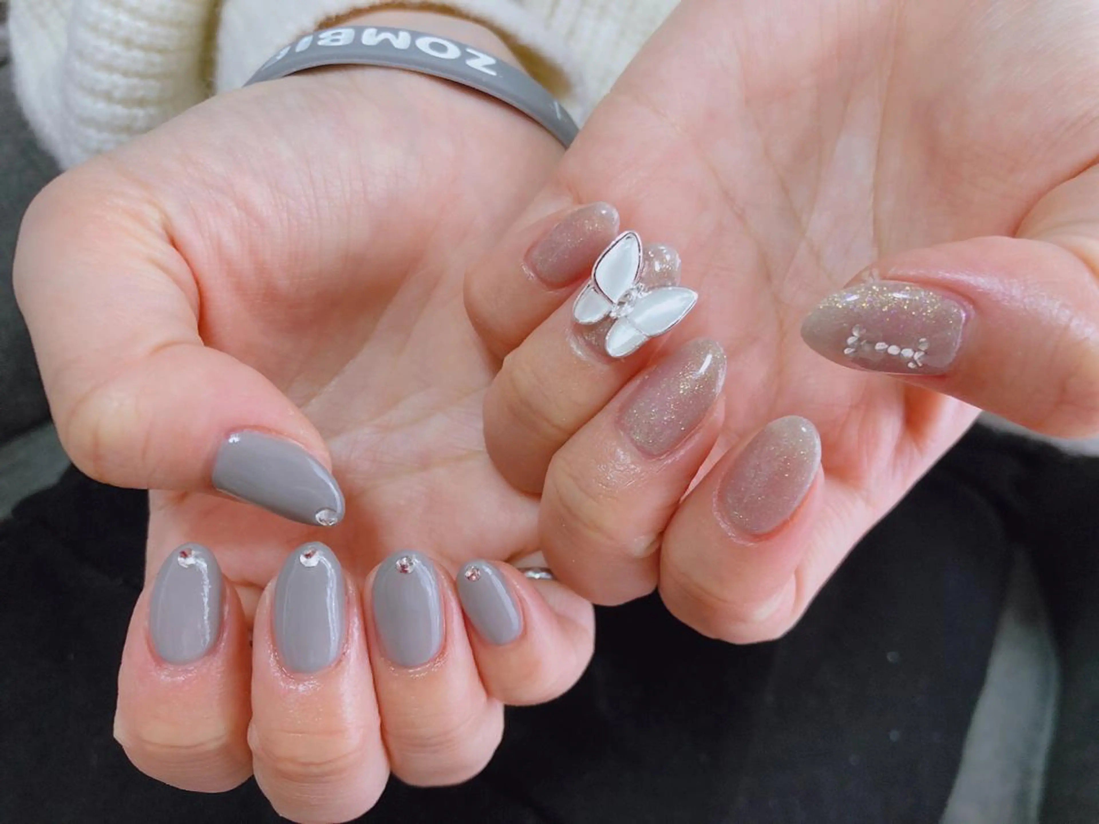 ネイル ストーンネイル ハンドネイル kiki nail 二子玉川のネイルデザイン