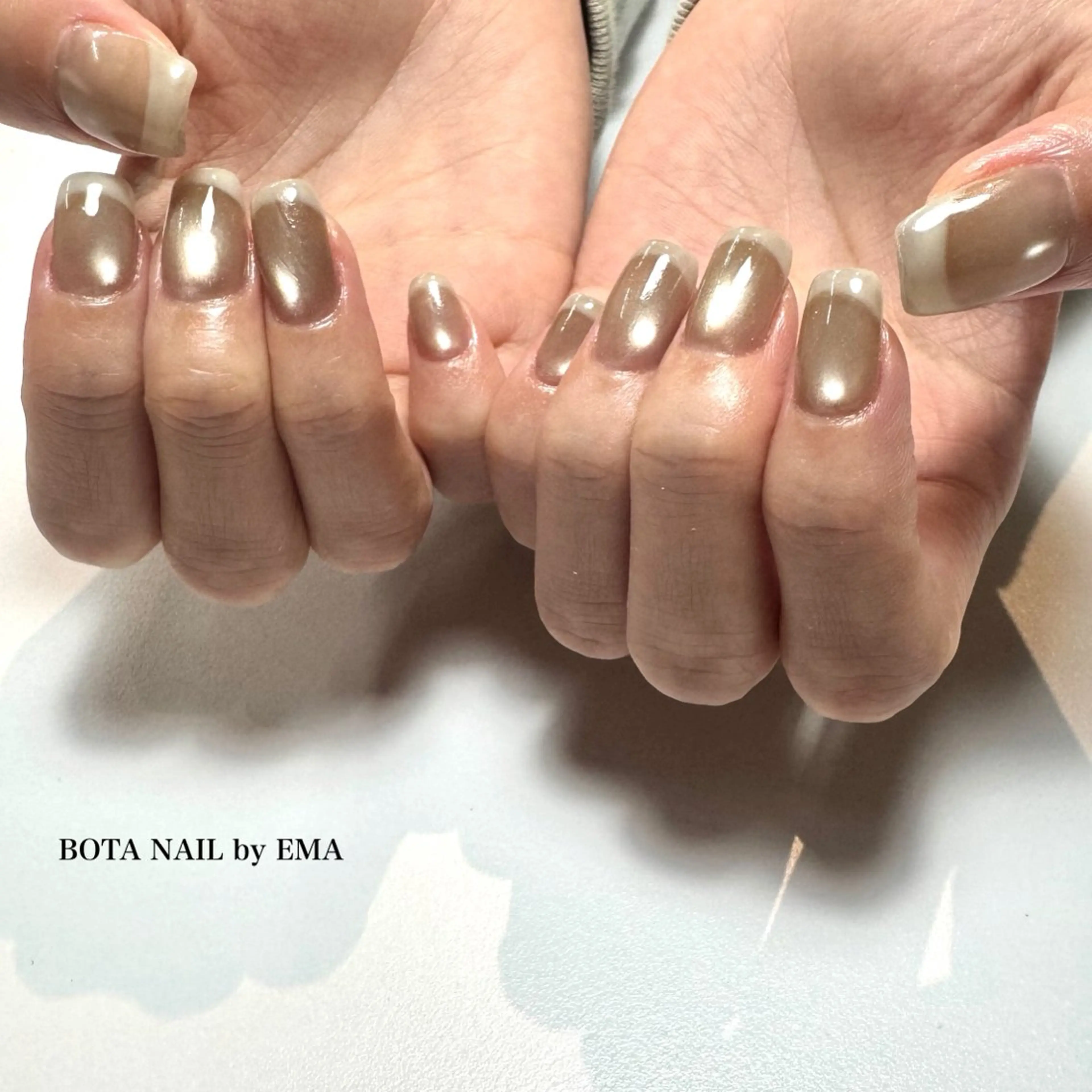 ネイル フレンチネイル マグネットネイル BOTANAIL 本厚木店　EMAのネイルデザイン