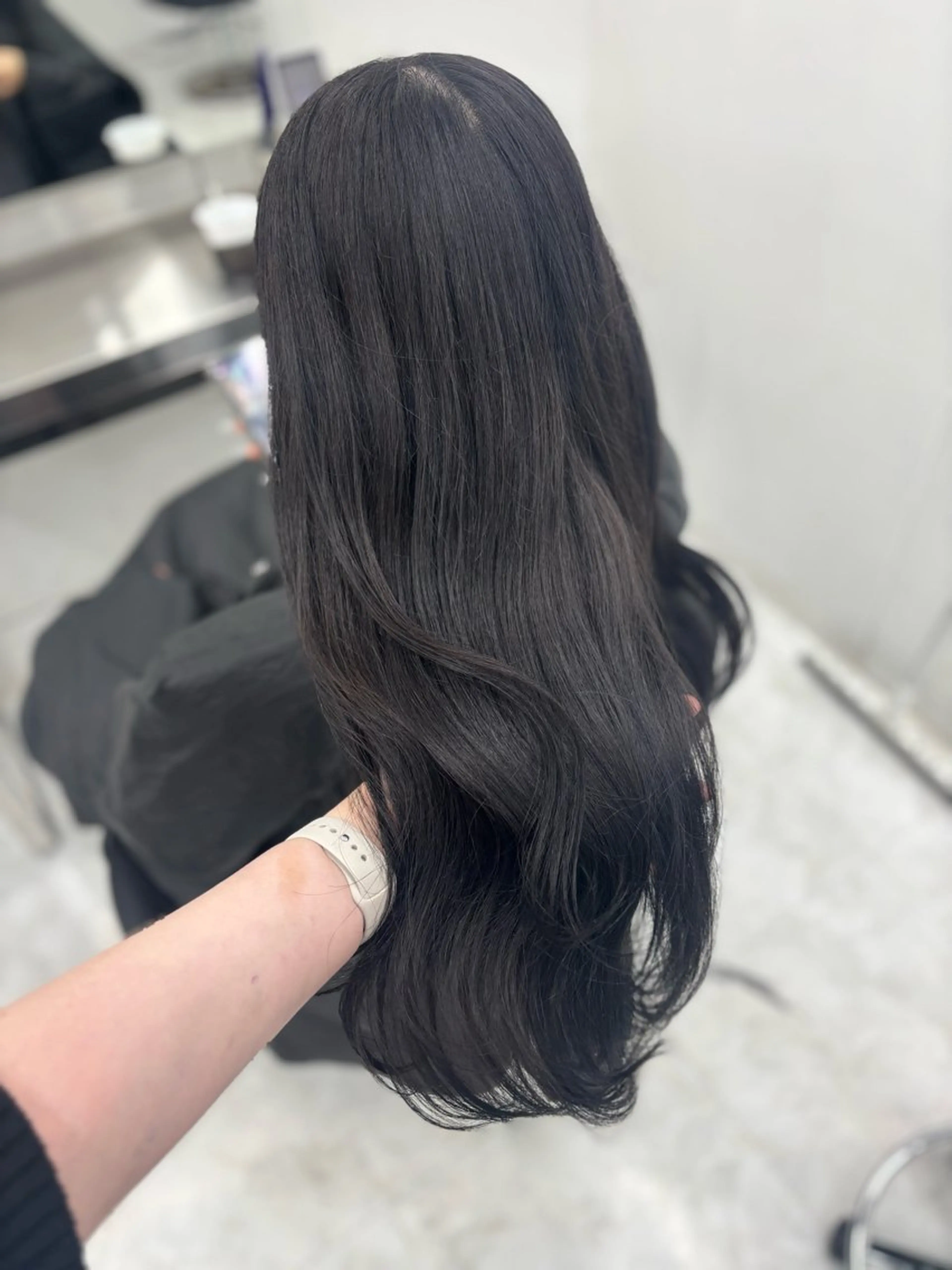 ロング カラー カット ヘアカラー 韓国風暗髪ヘア🤍 🫧MIREIのヘアスタイル