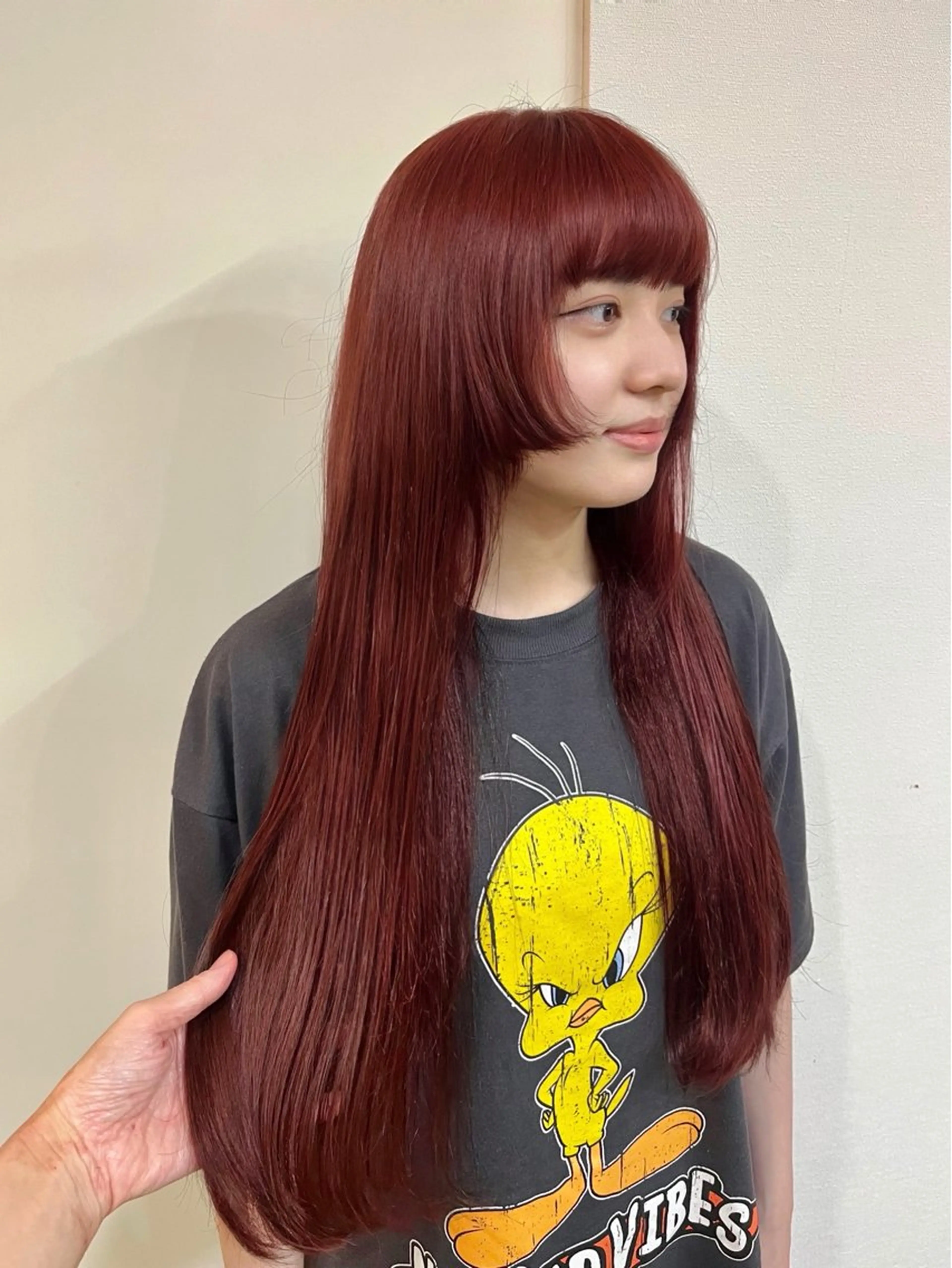 ロング カラー ブリーチ ブラウンカラー ブリーチなしカラー レッドカラー レッドブラウン direction所属・派手髪デザインカラー ヒロカのヘアスタイル