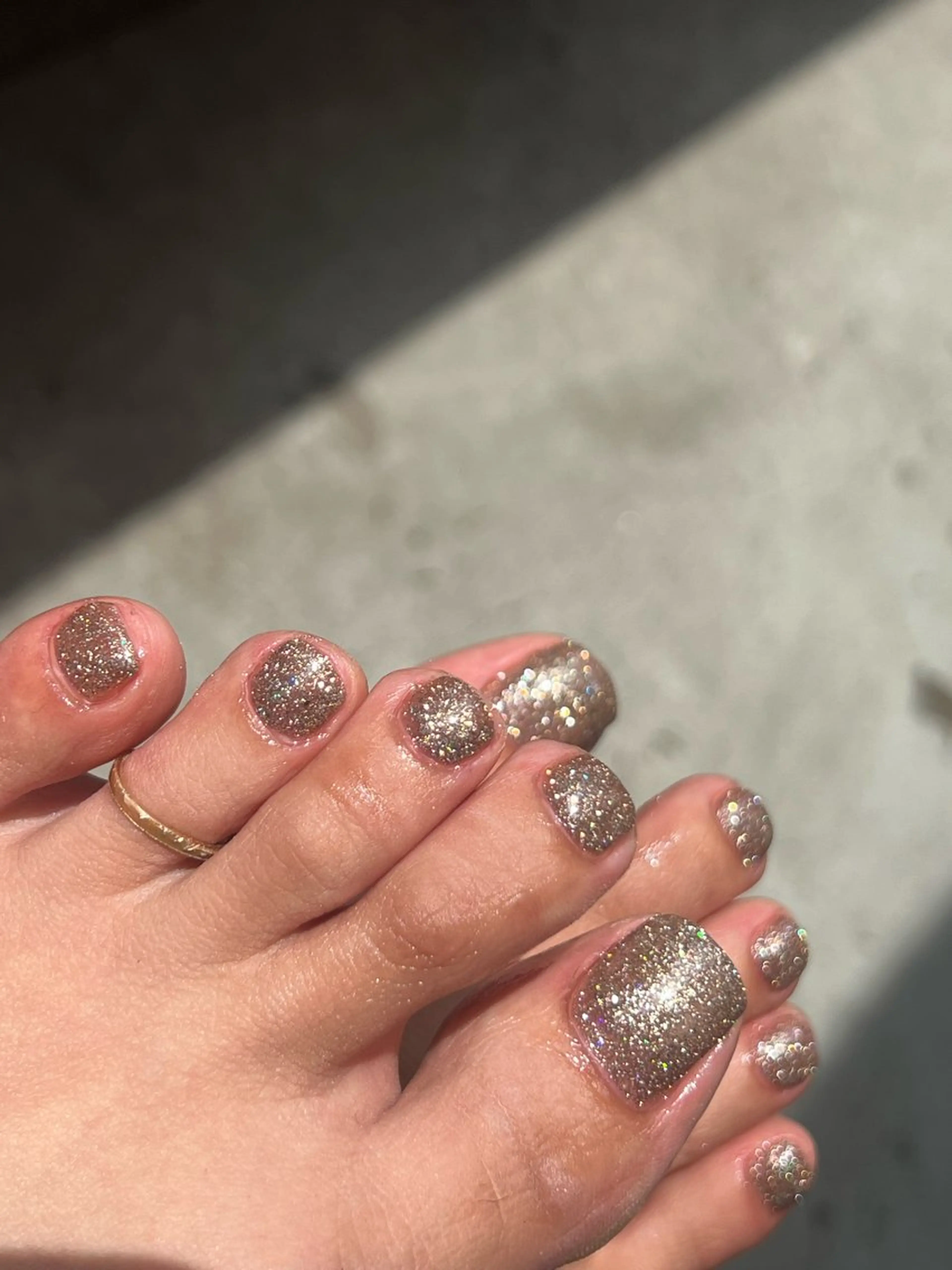 フットネイル🦶🏽ワンカラーの写真