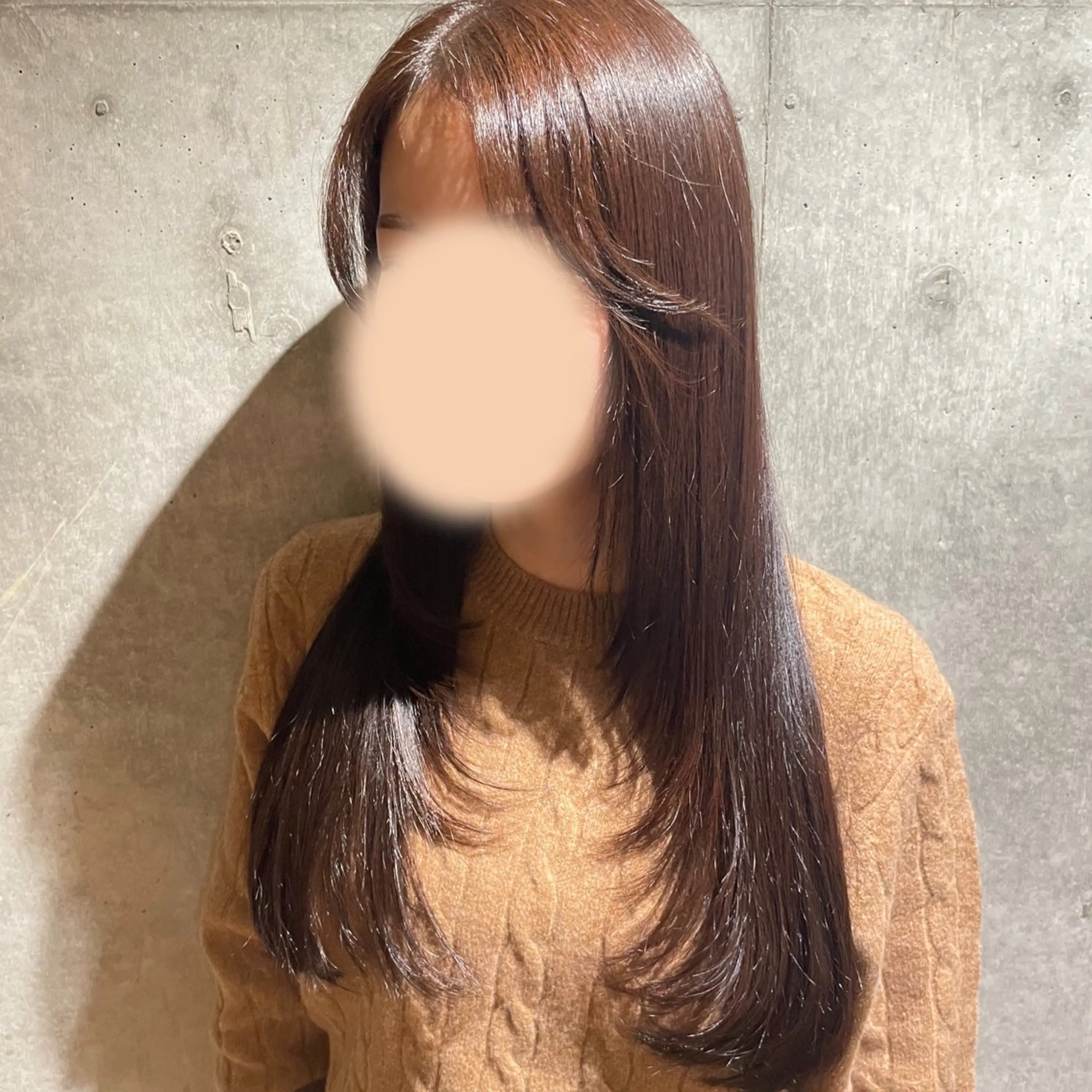 ロング 顔まわりレイヤー 顔周りカット レイヤーカット 大 場のヘアスタイル
