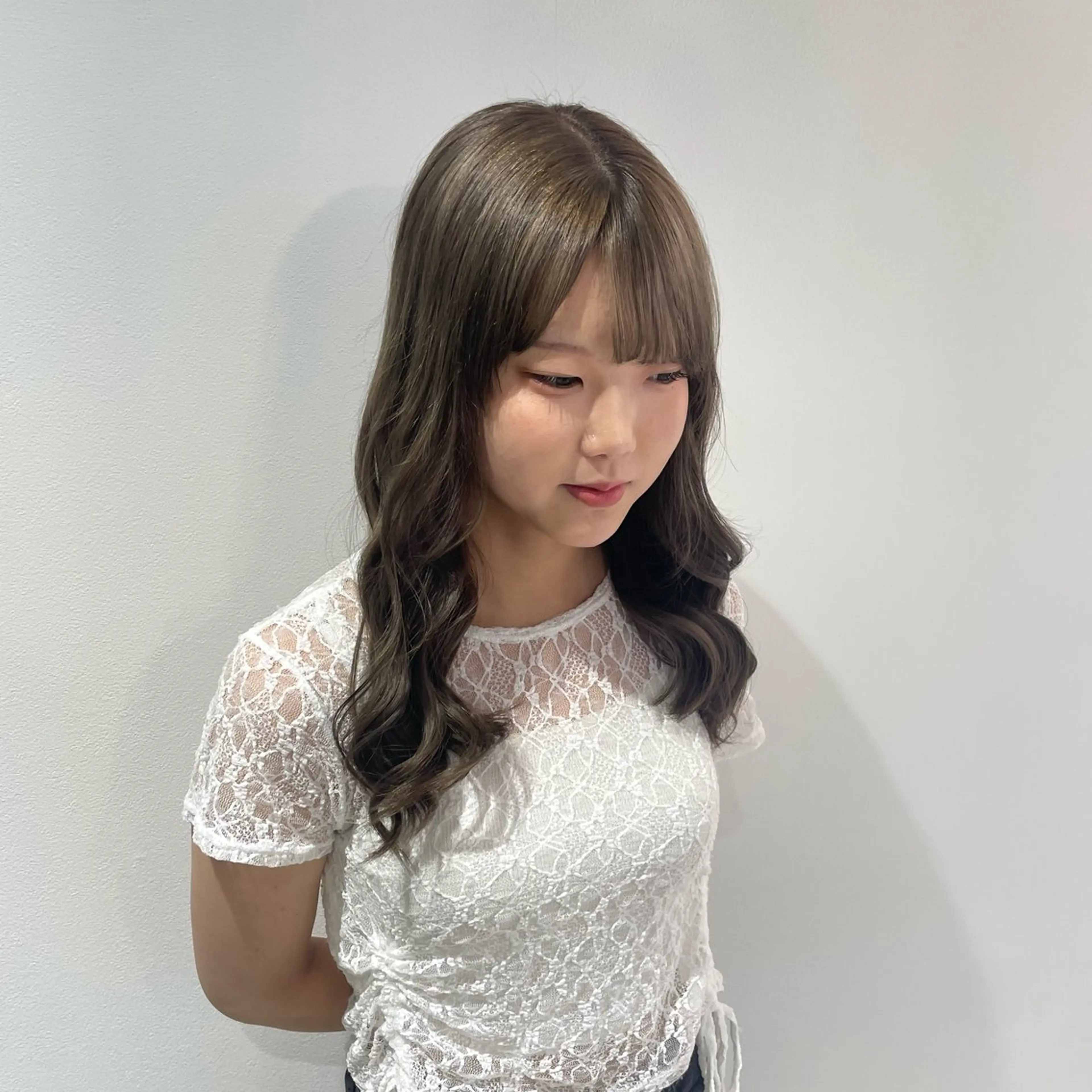 セミロング カラー ベージュカラー ブリーチ ボブ／ブリーチカラー ／ゆづき🌟のヘアスタイル