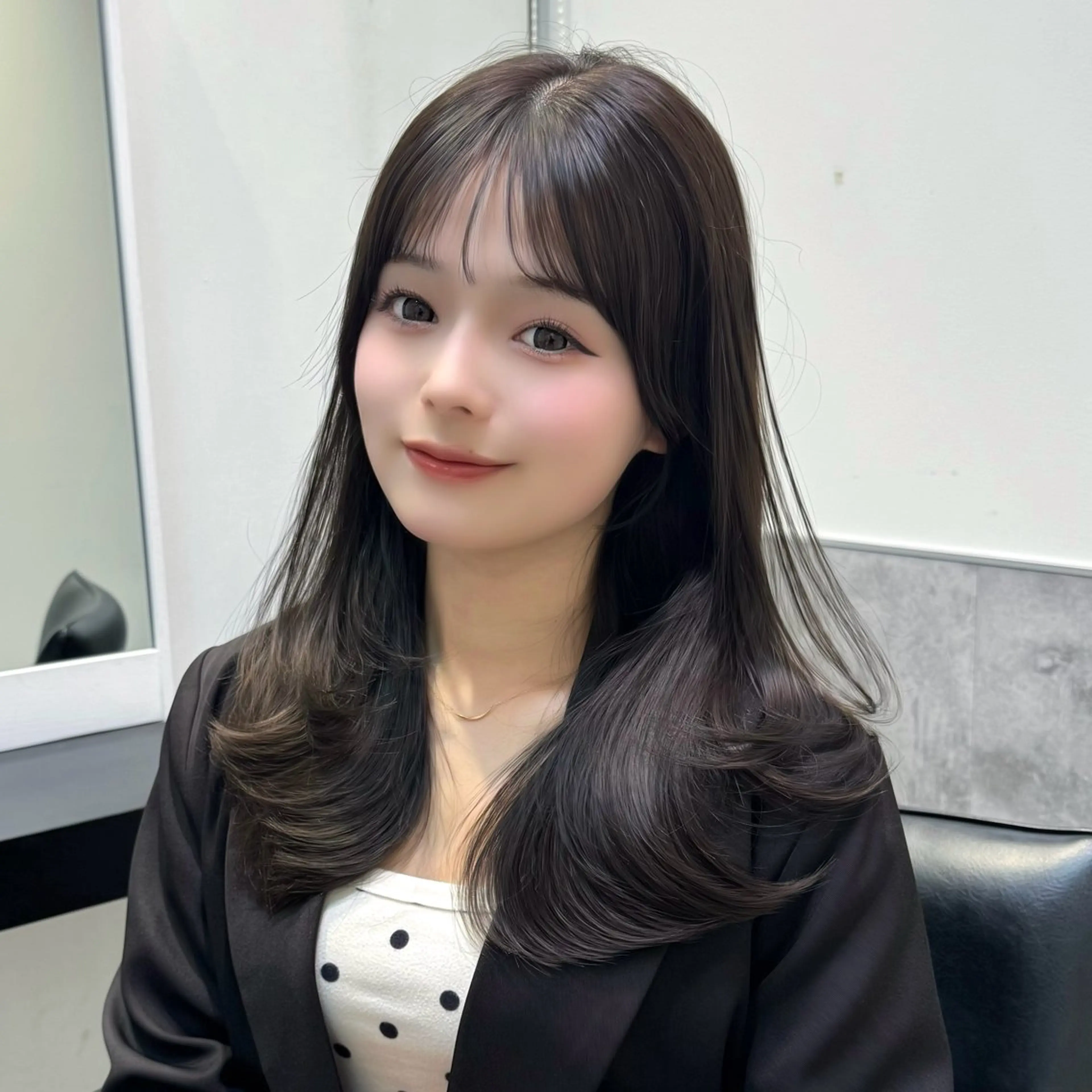 セミロング カラー ベージュカラー レイヤーカット カット ヘアカラー トリートメント GO TODAY 原宿Verno店所属・韓国系支持率No.1 レイヤー特化/きょうのヘアスタイル