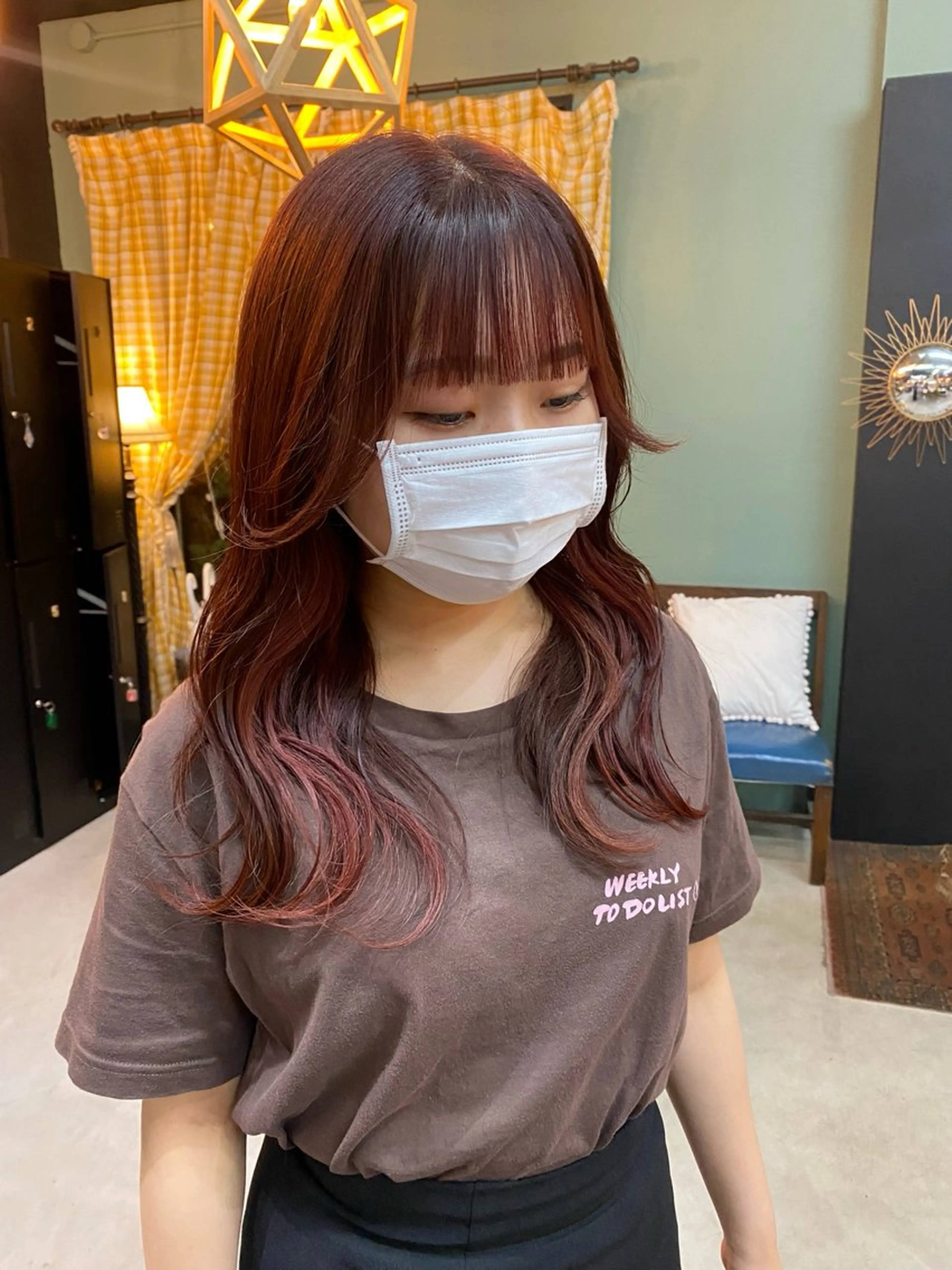 セミロング カラー ヘアアレンジ chapter問屋町 💘小室明華のヘアスタイル