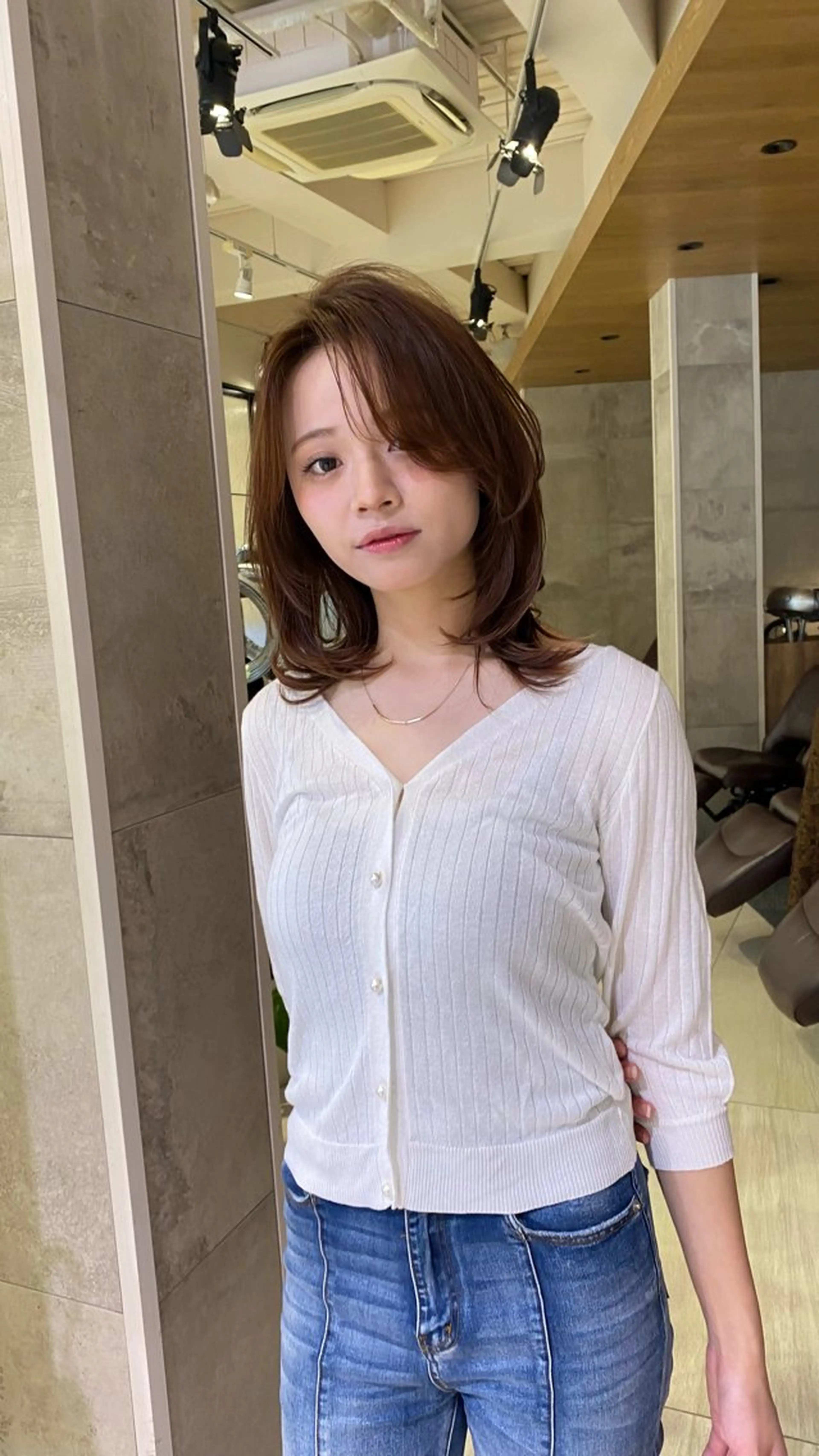 ミディアム 表参道/ 韓国レイヤー/千優のヘアスタイル