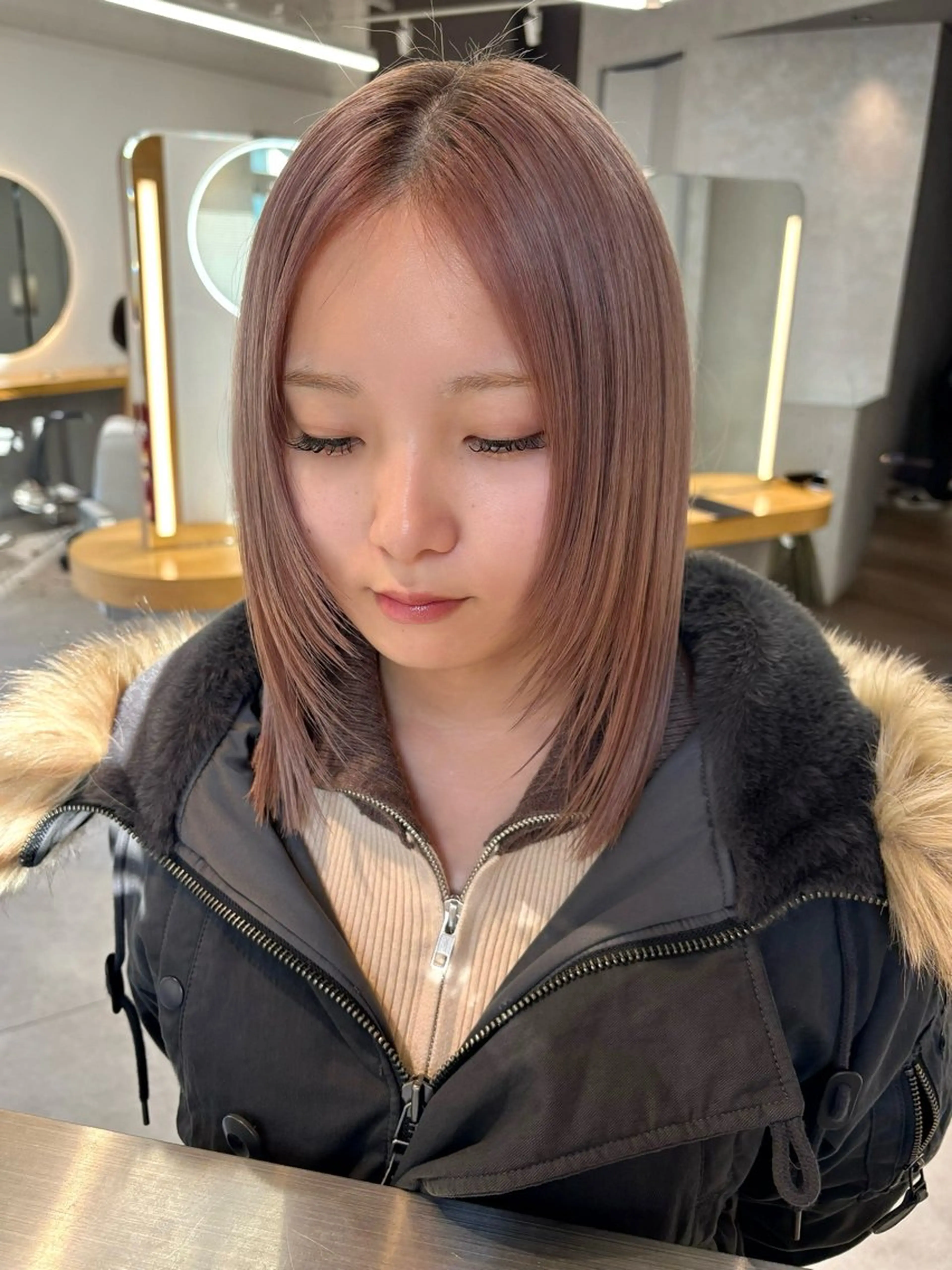 ミディアム カット ヘアカラー トリートメント ボブ/透明感カラー/ 似合わせ🌿高田知那のヘアスタイル