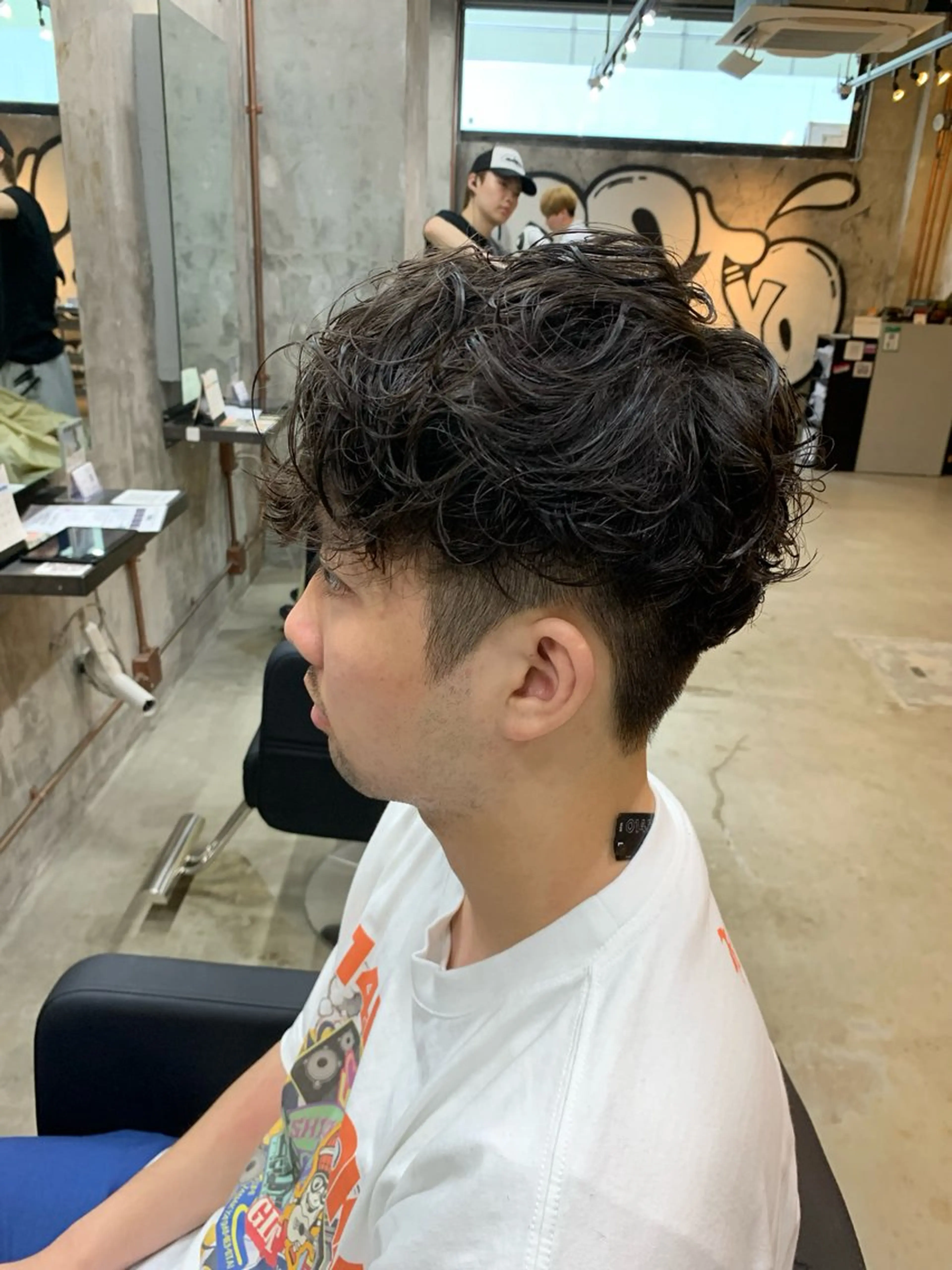 パーマ メンズ マッシュ スペインカール カット パーマ ⚡️メンズパーマ特化 mens支持◎/忠地のヘアスタイル