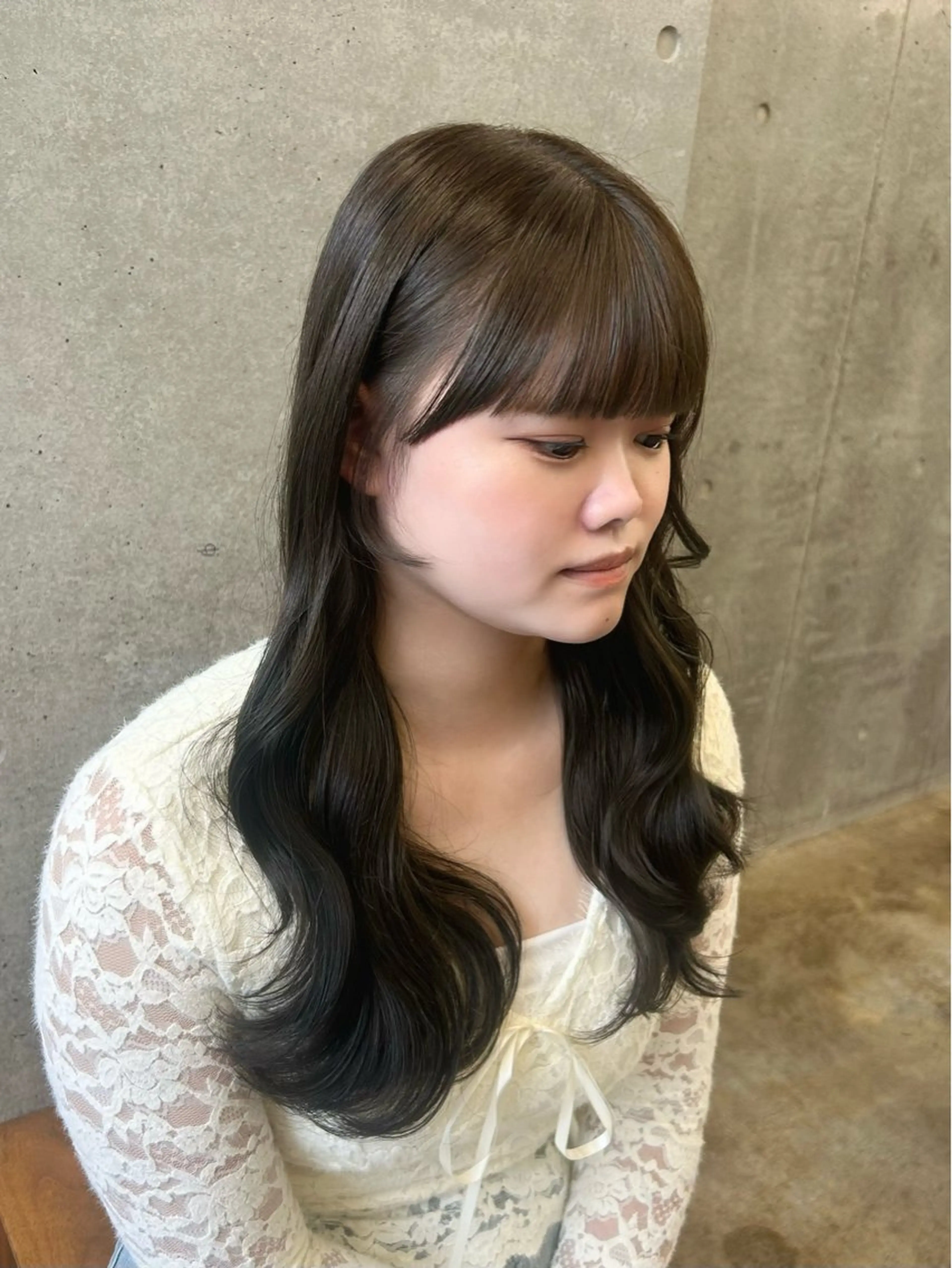 ロング カラー カット ヘアカラー トリートメント 🌷ラベンダーピンク 顔まわり🌷ねいろのヘアスタイル