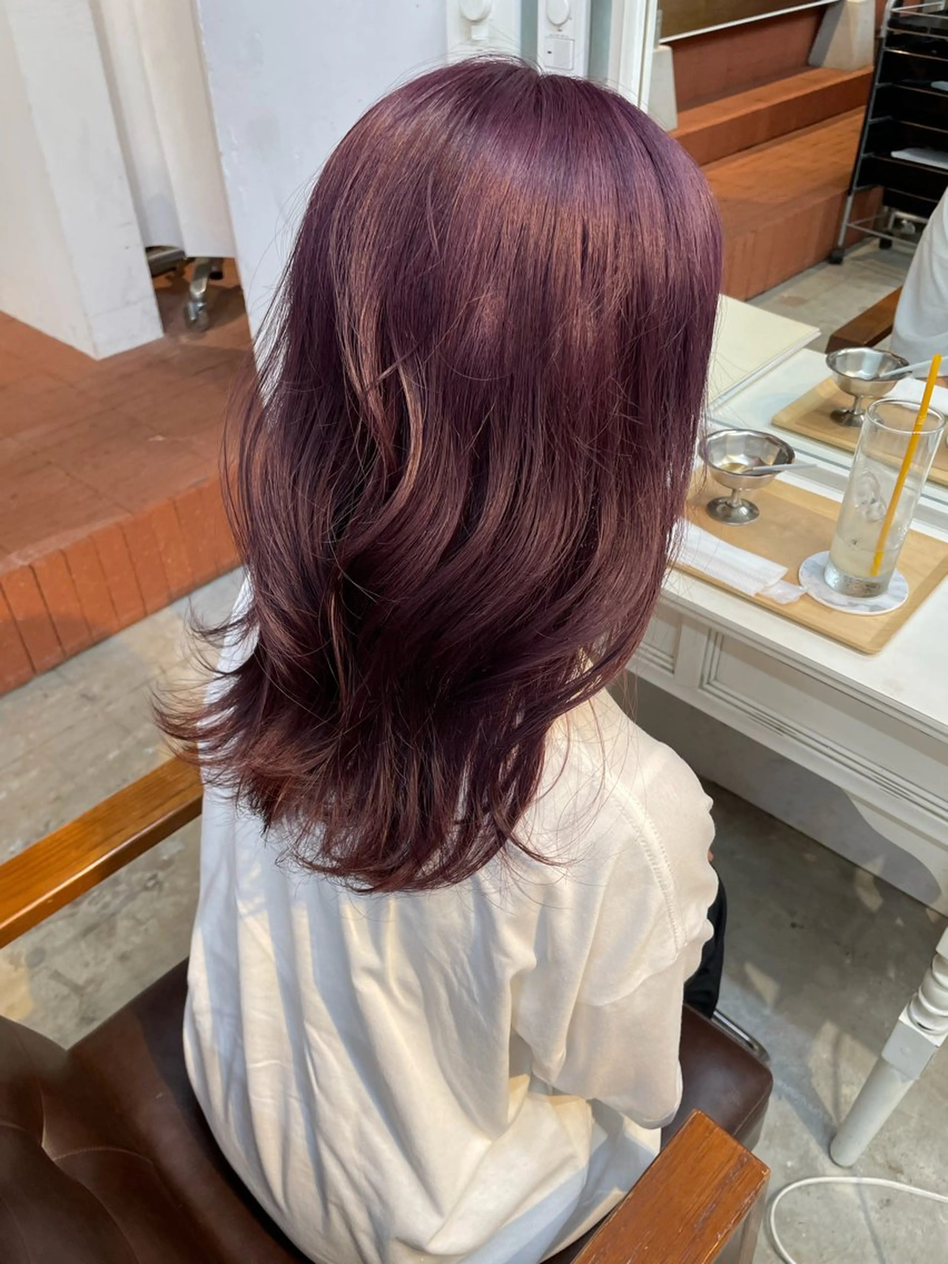 セミロング カラー ヘアカラー レイヤーカット/ 縮毛矯正/ミサキ💐のヘアスタイル