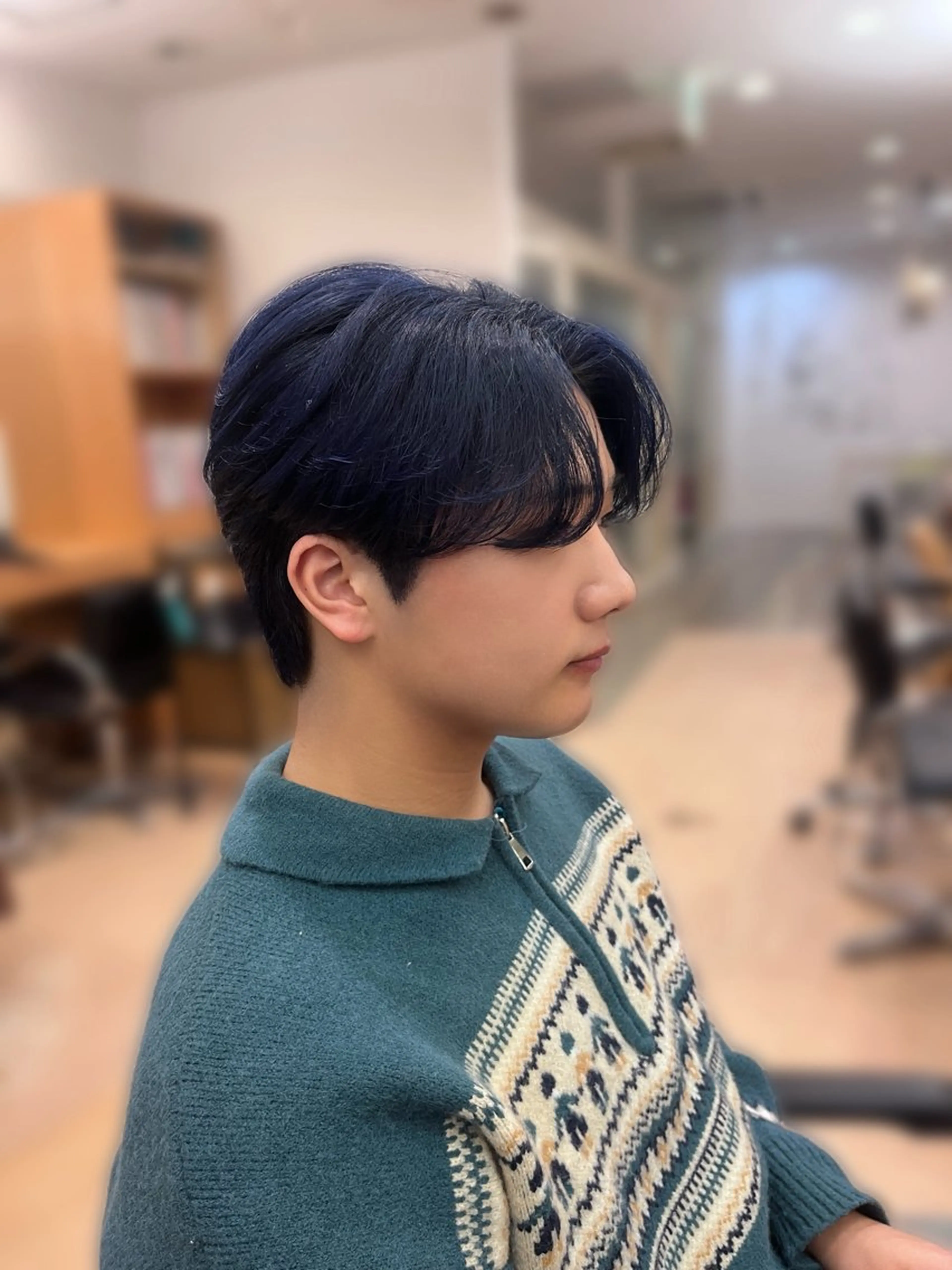 カラー メンズ メンズブリーチ ブリーチ ブルーカラー ネイビーカラー カット ヘアカラー トリートメント 💠つたふうか/ 韓国/メンズヘア💠のヘアスタイル