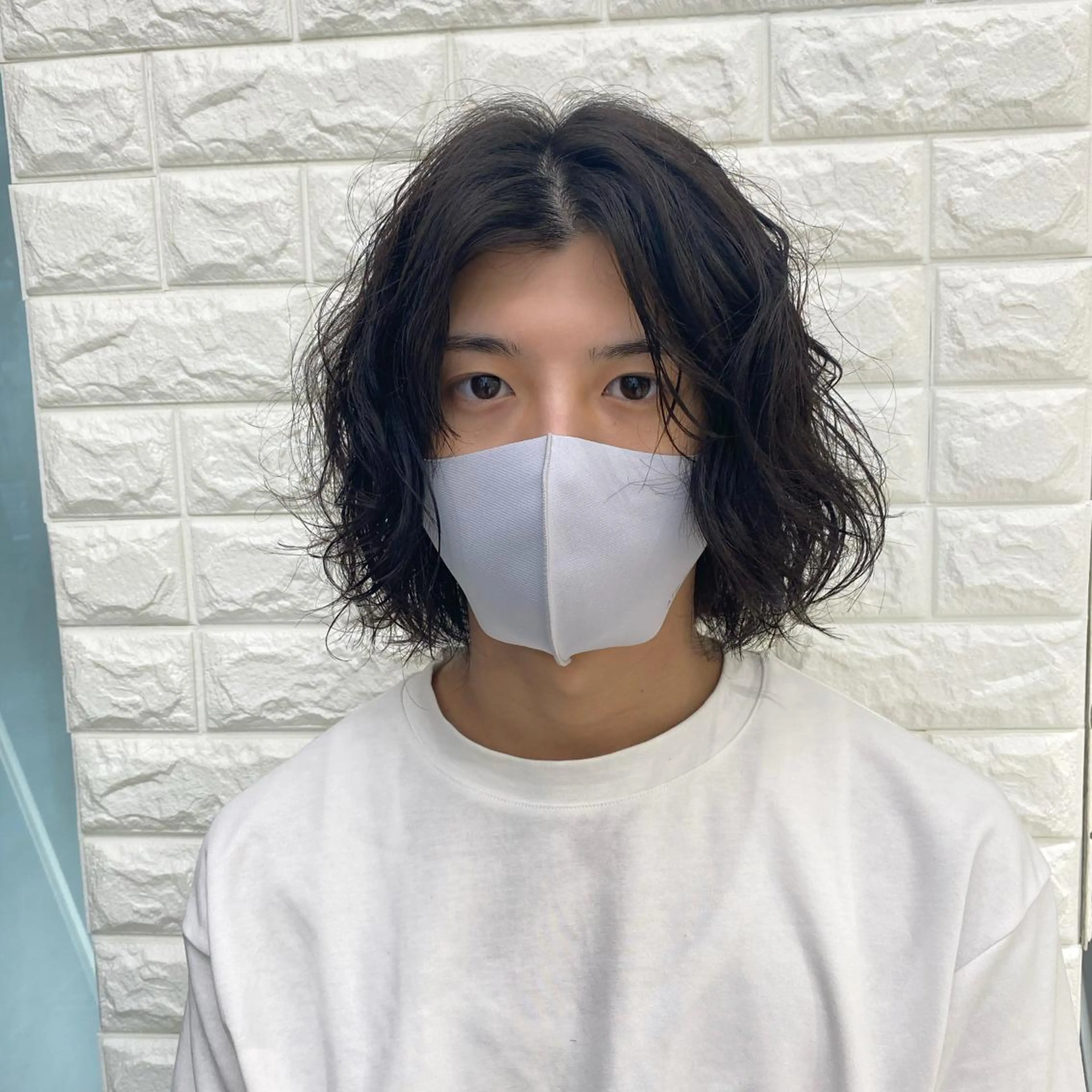 パーマ ボブ 韓国ヘア レイヤーカットのヘアスタイル