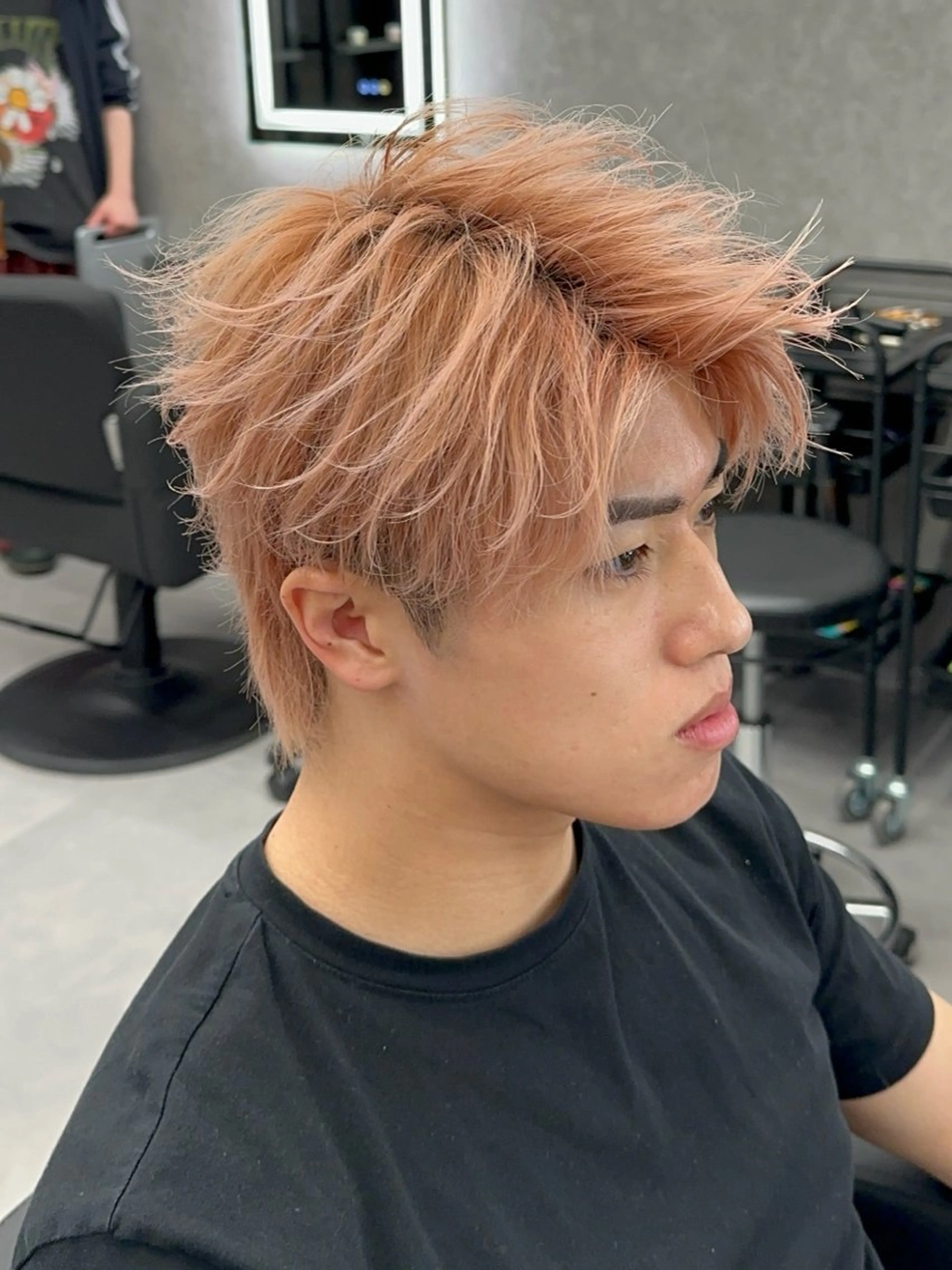 カラー パーマ メンズ ベージュカラー ピンクカラー ピンクベージュ カット ヘアカラー 札幌美容室 /光👑のヘアスタイル