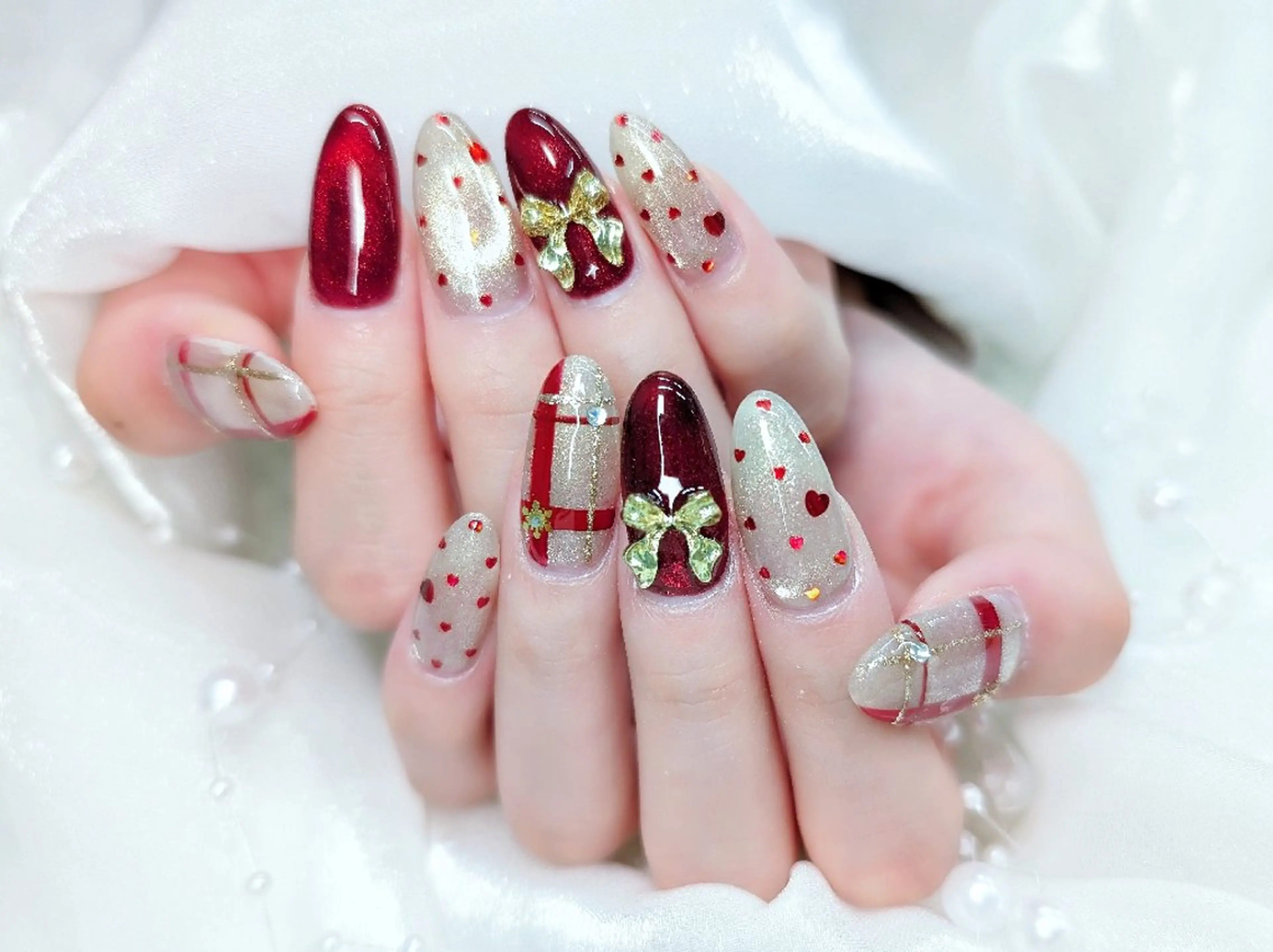 ネイル チークネイル 成人式 長さ出し フラッシュネイル フレンチネイル Chouette Nailのネイルデザイン