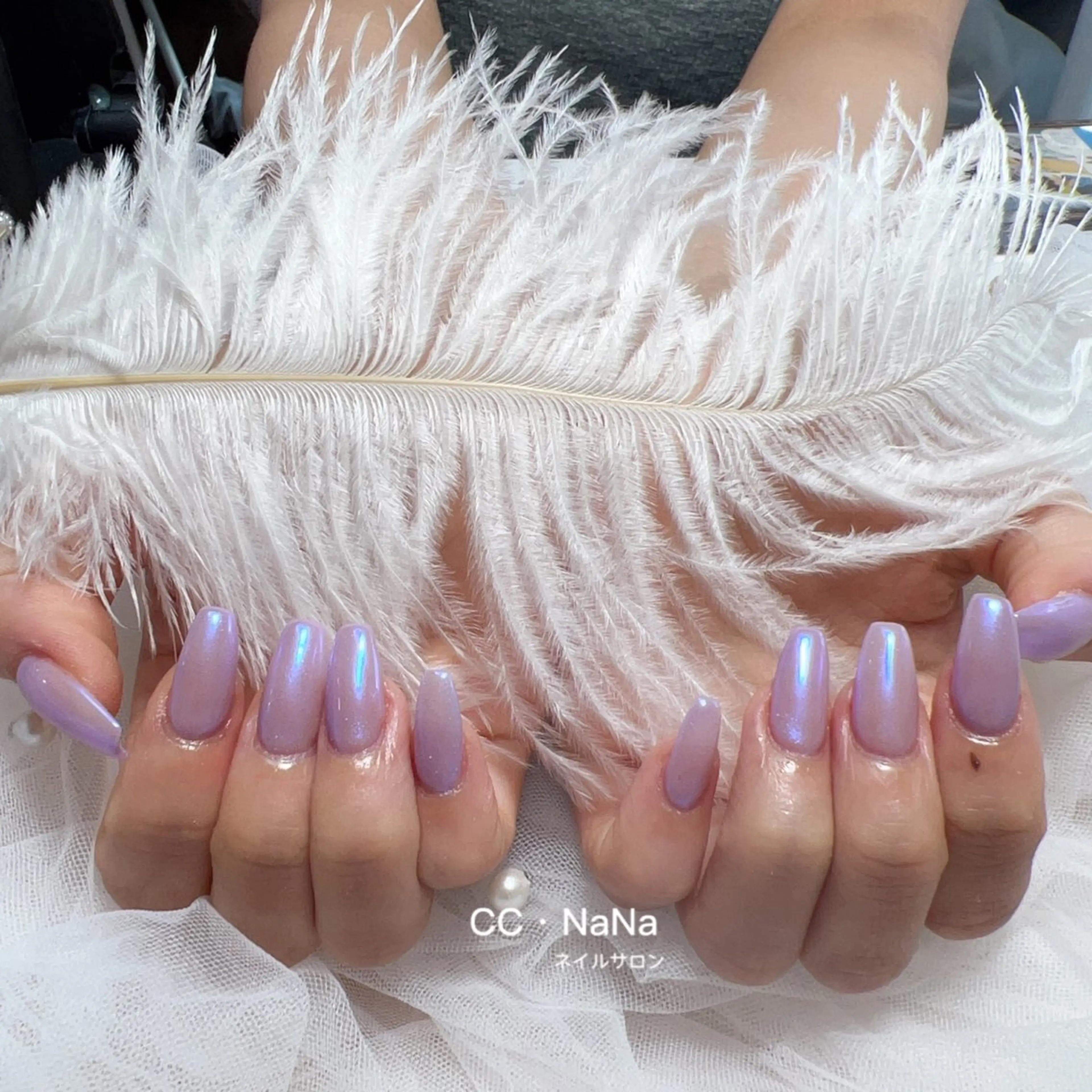 ネイル オーロラネイル ミラーネイル ワンカラーネイル スカルプネイル ハンドネイル CCNaNaスカルプ 長さだし専門💎Yoのネイルデザイン