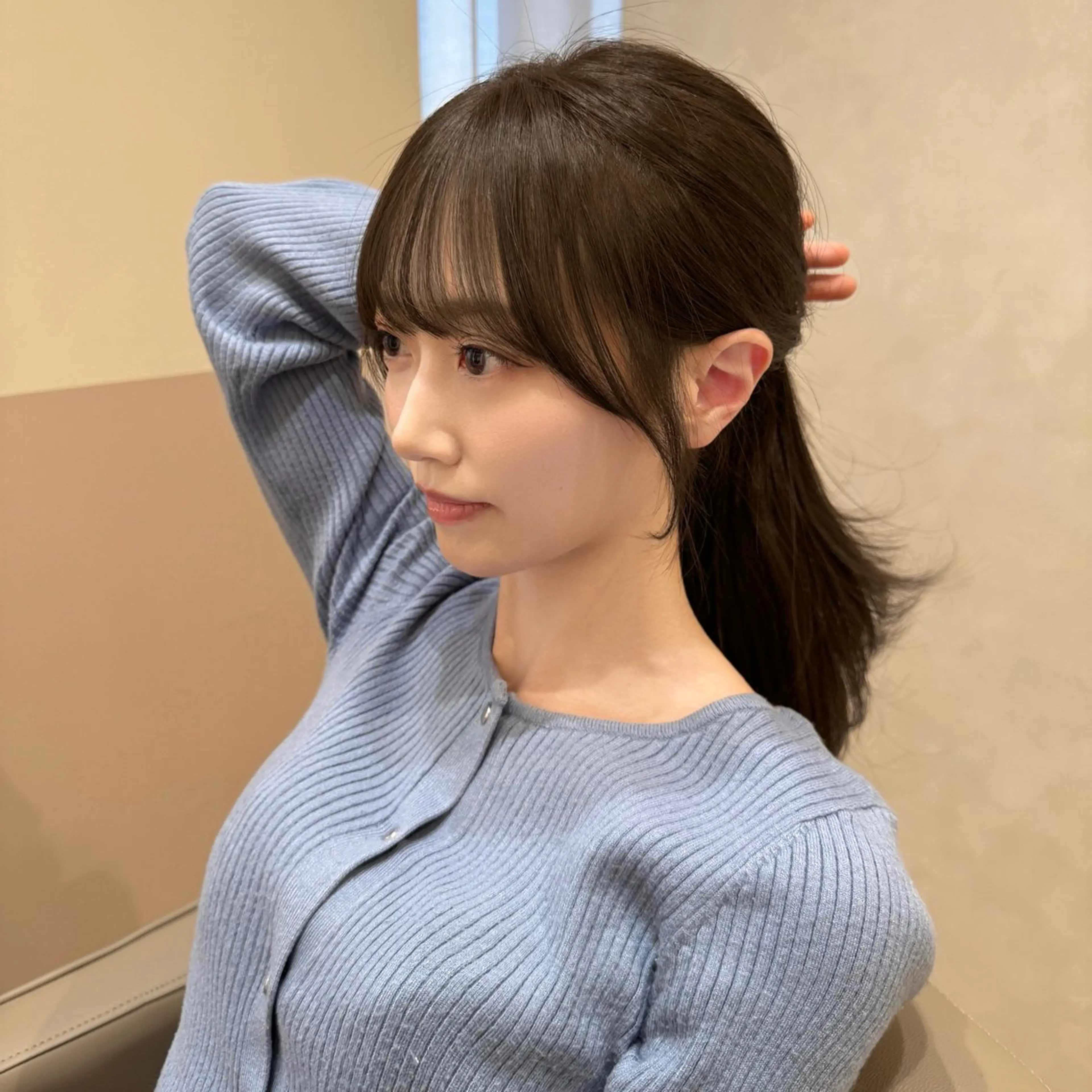 ロング カラー カット ヘアカラー トリートメント 🎀髪質改善×韓国レ イヤー×透明感/米田のヘアスタイル